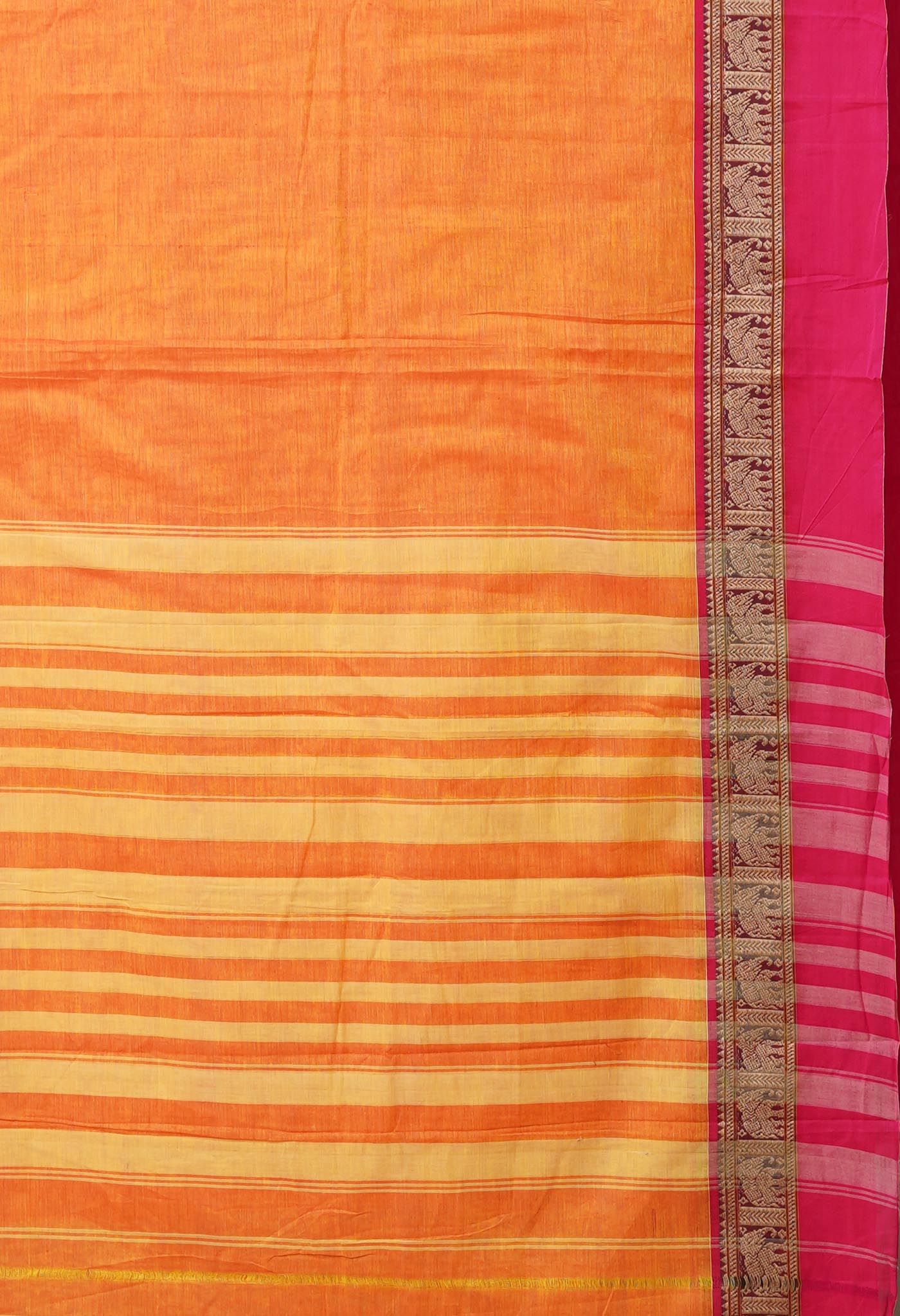 Yellow Pure Handloom Narayani Cotton Saree-UNM78366