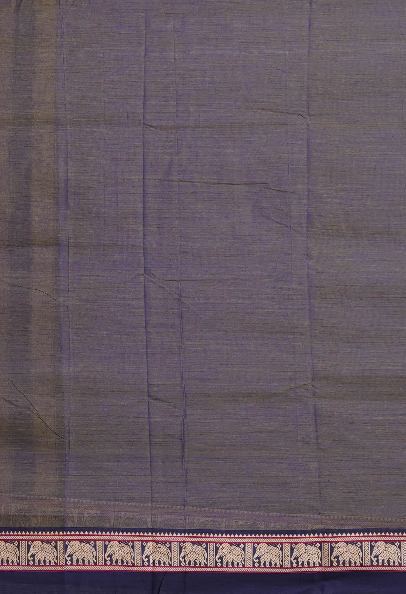 Navy Blue-Green Pure Handloom Narayani Cotton Saree