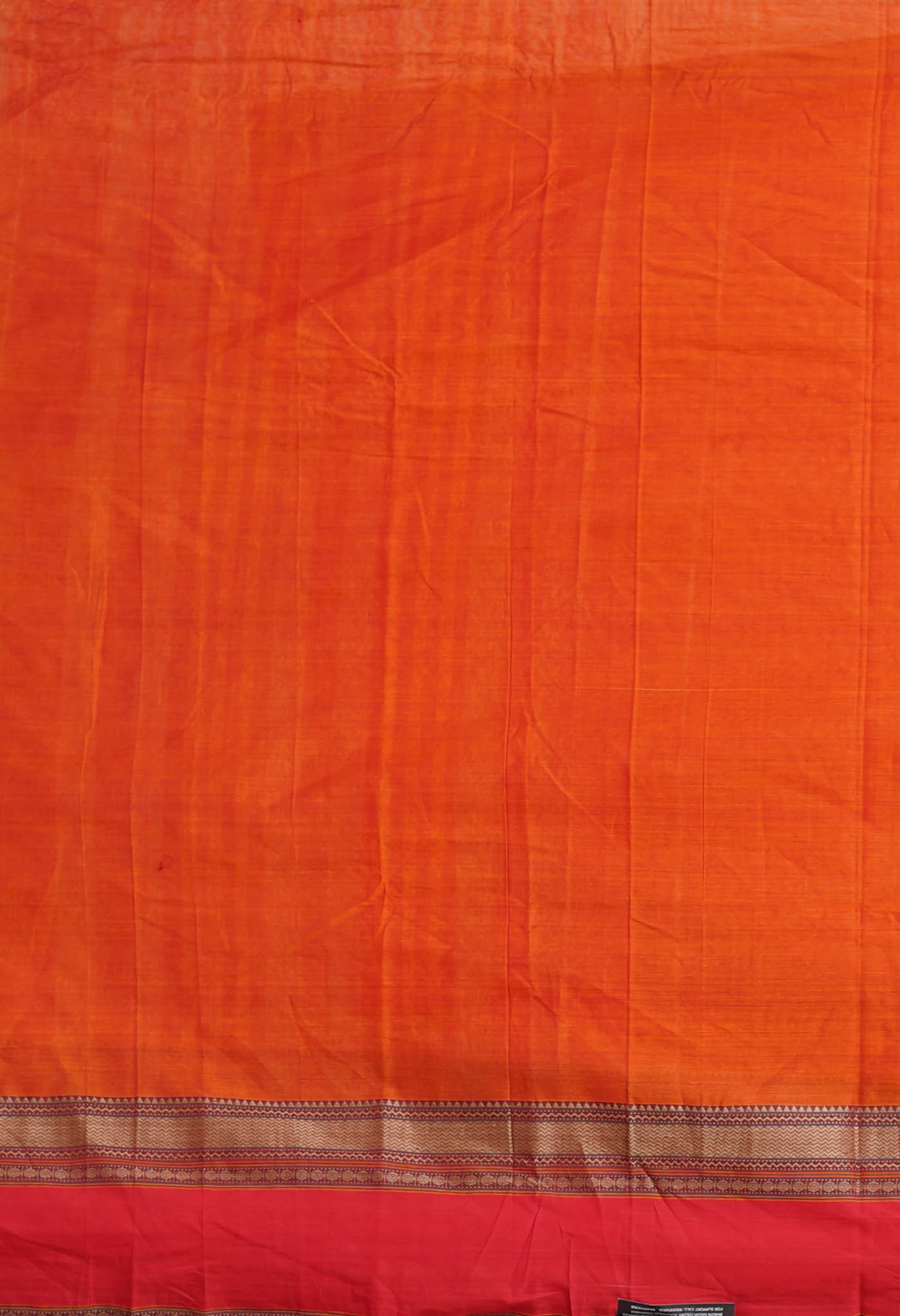 Orange-Red Pure Handloom Narayani Cotton Saree-UNM78384