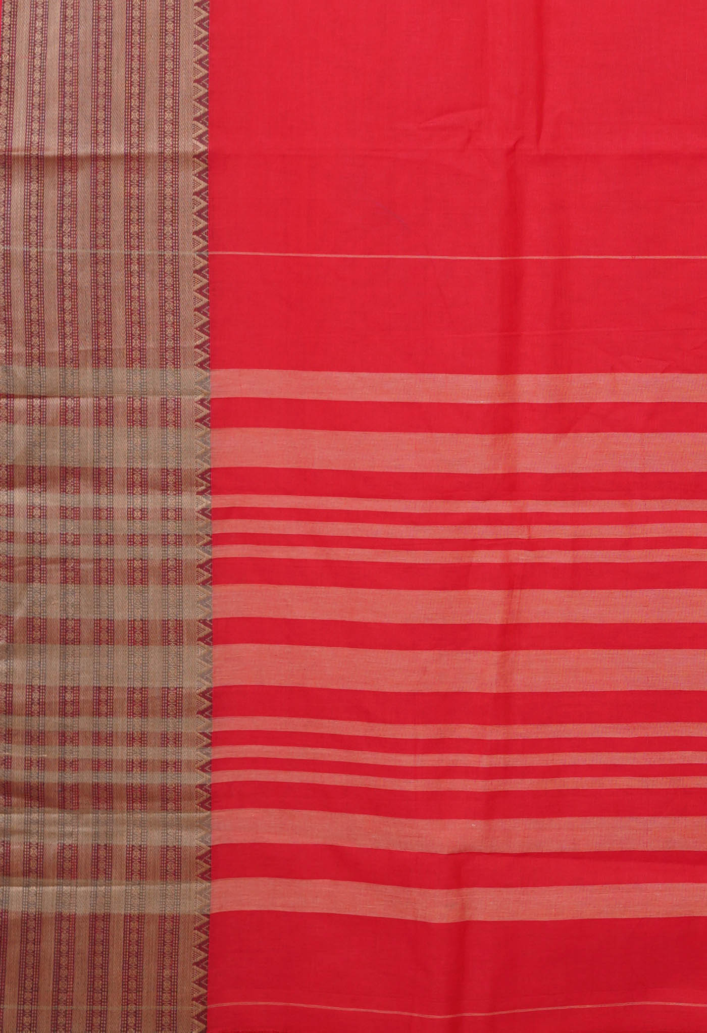 Red Pure Handloom Narayani Cotton Saree-UNM78388