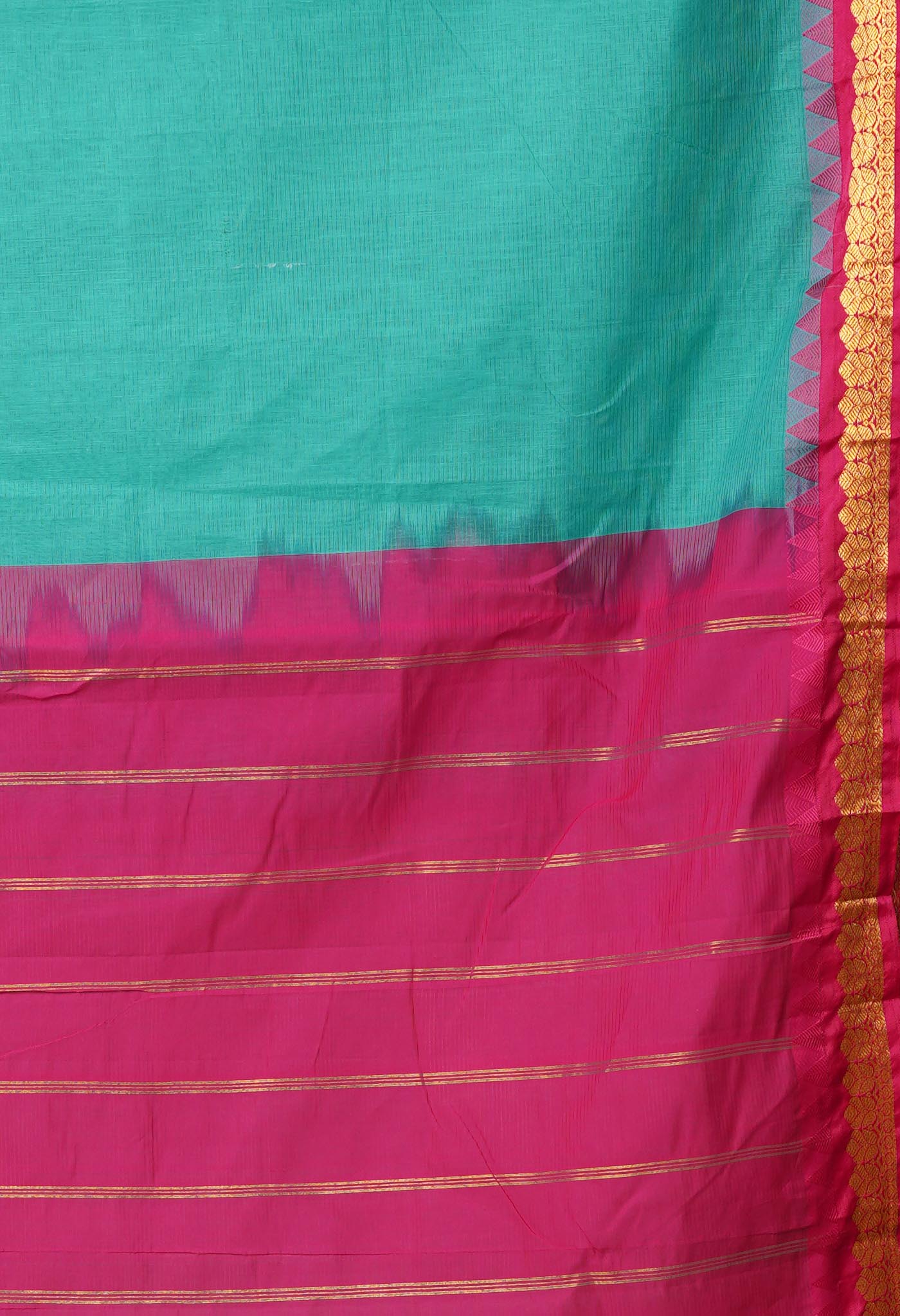 Green Pure Handloom Gadwal Cotton Saree-UNM78410