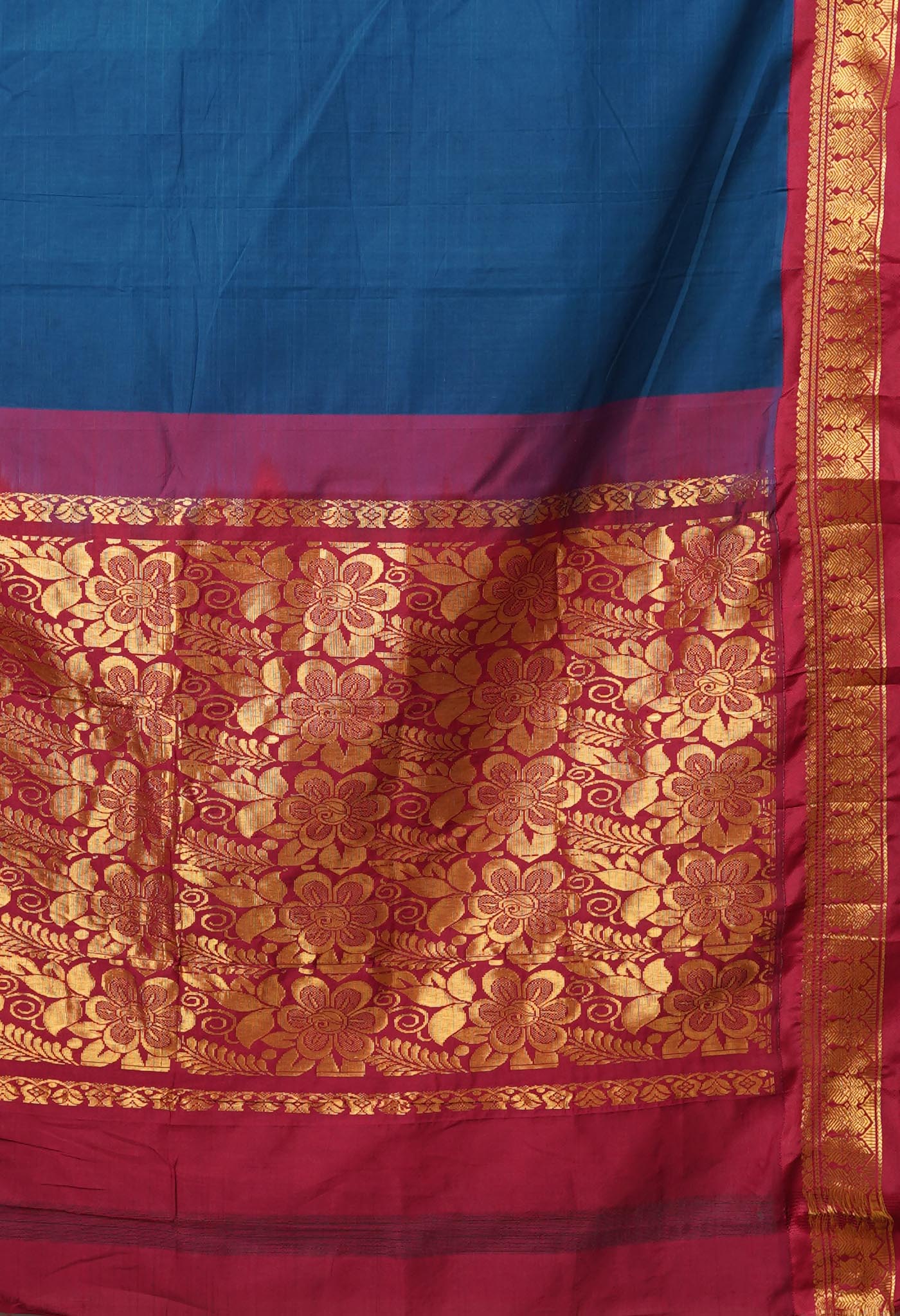 Green Pure Handloom Gadwal Cotton Saree