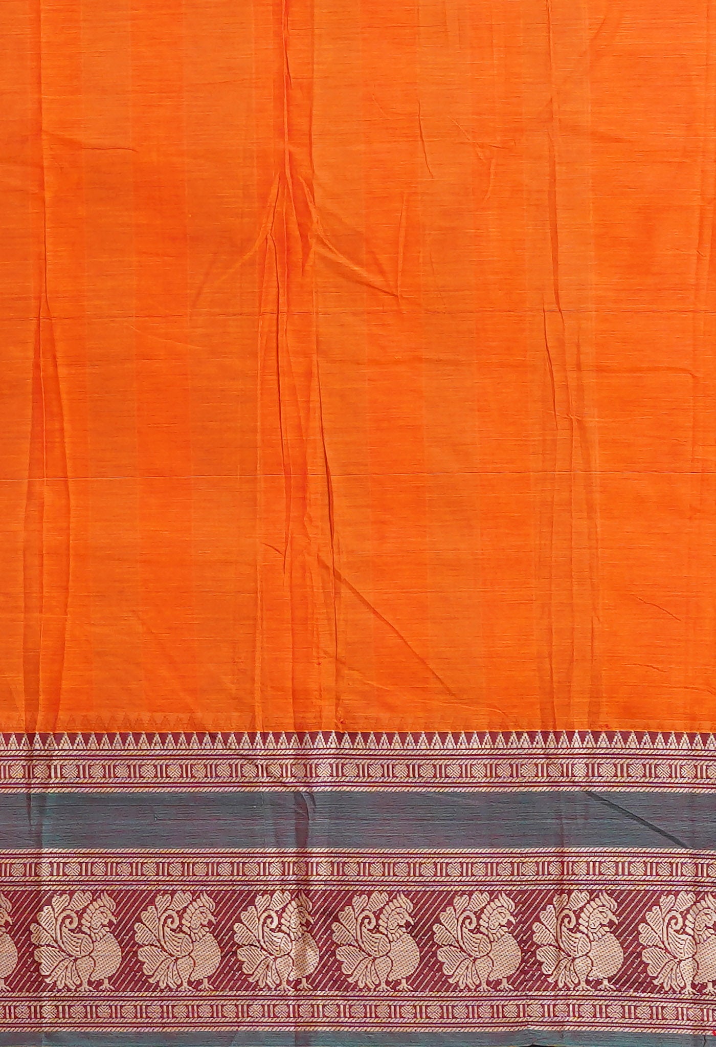 Orange Pure Handloom Narayani Cotton Saree-UNM78567