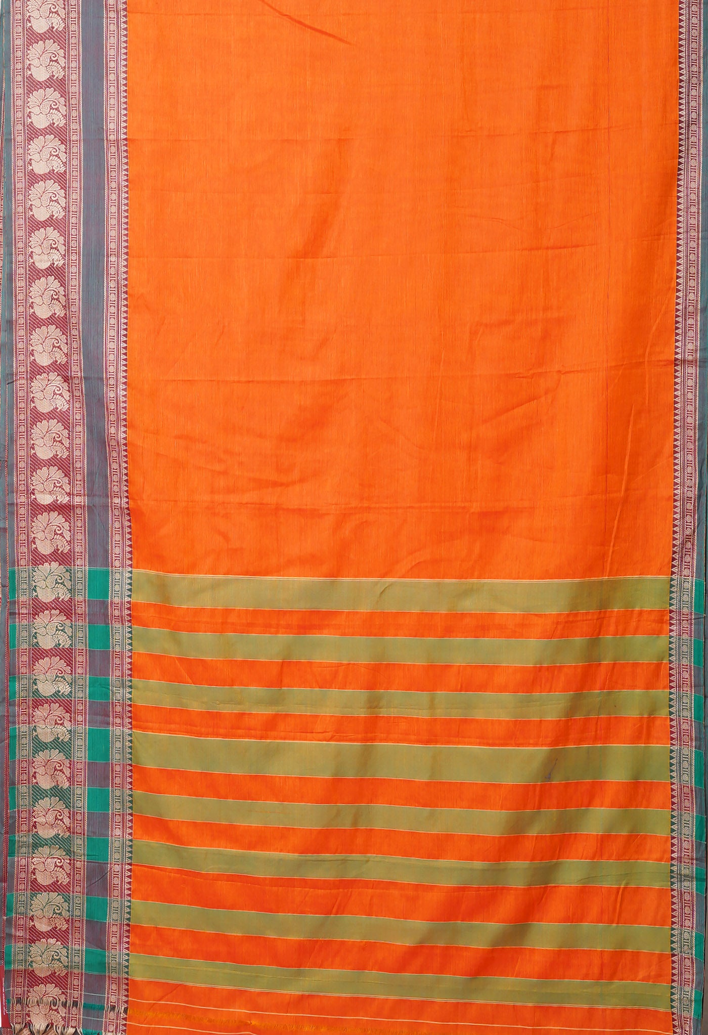 Orange Pure Handloom Narayani Cotton Saree-UNM78567