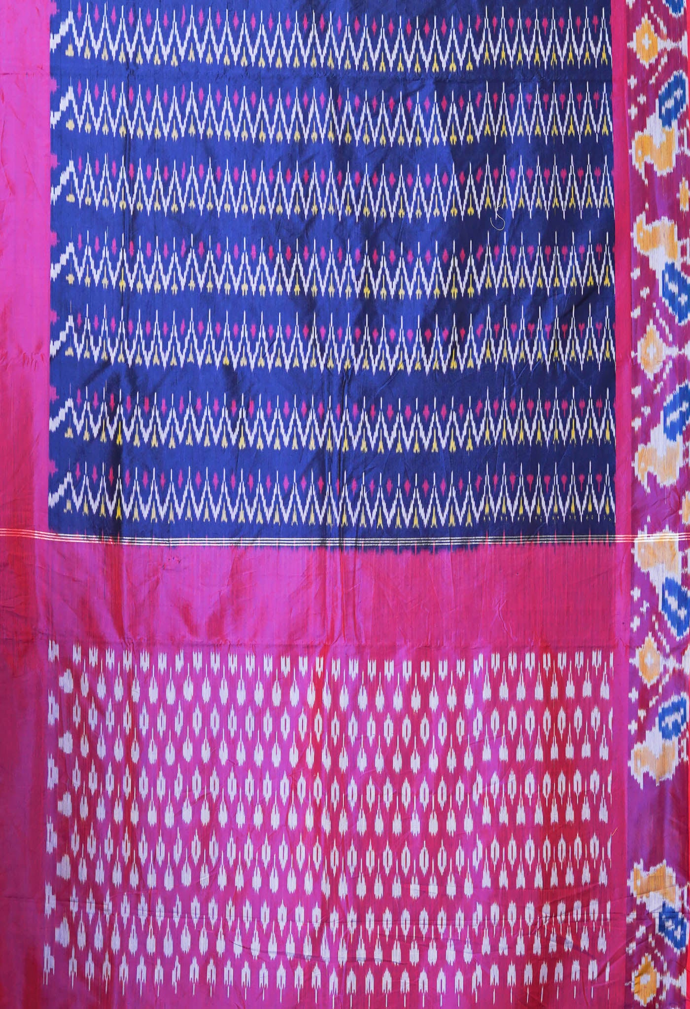 Blue Pure Pochampally Mercerized Cotton Silk Saree