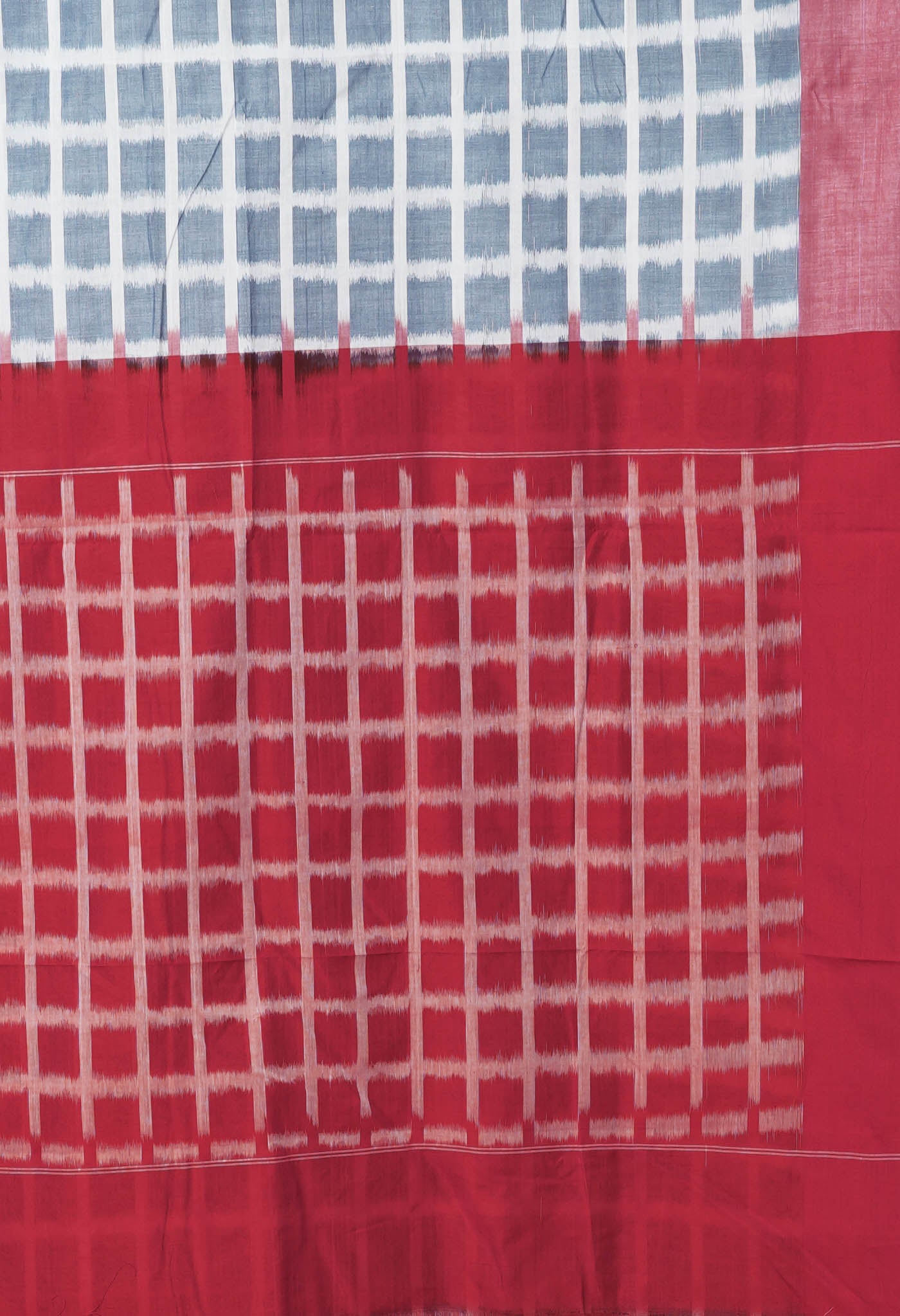 White-Black Pure Pochampally Mercerized Cotton Saree-UNM78817