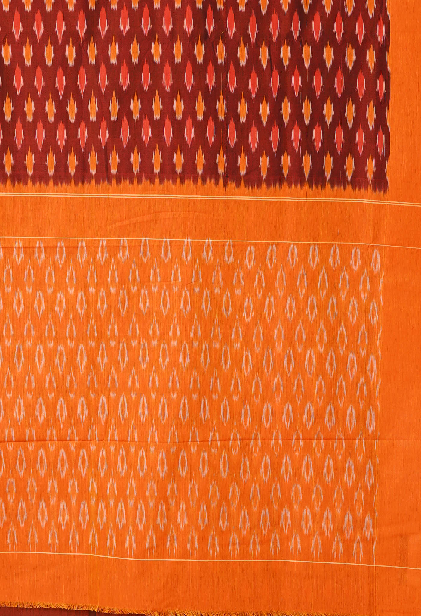 Maroon Pure Pochampally Mercerized Cotton Silk Saree-UNM78830