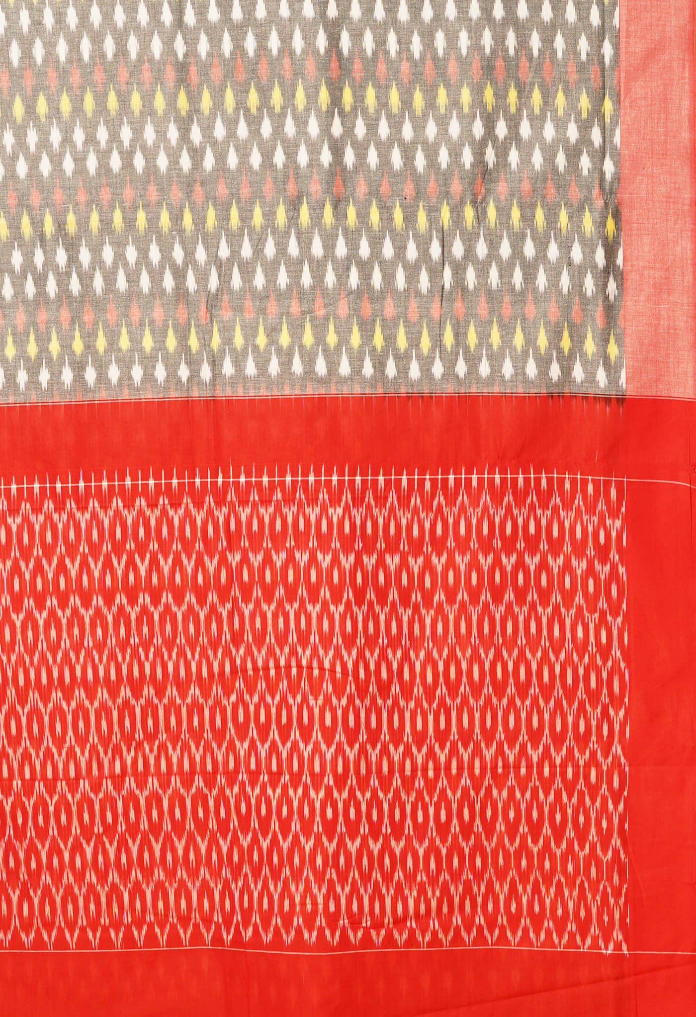 Grey Pure Pochampally Mercerized Cotton Silk Saree-UNM78833