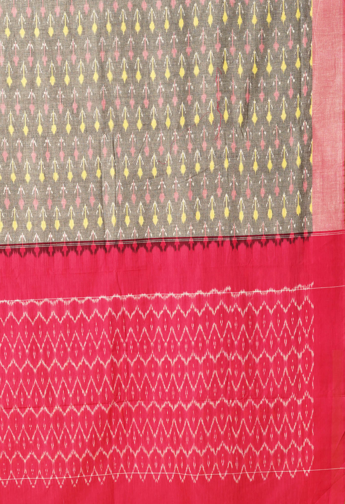 Grey Pure Pochampally Mercerized Cotton Silk Saree-UNM78837