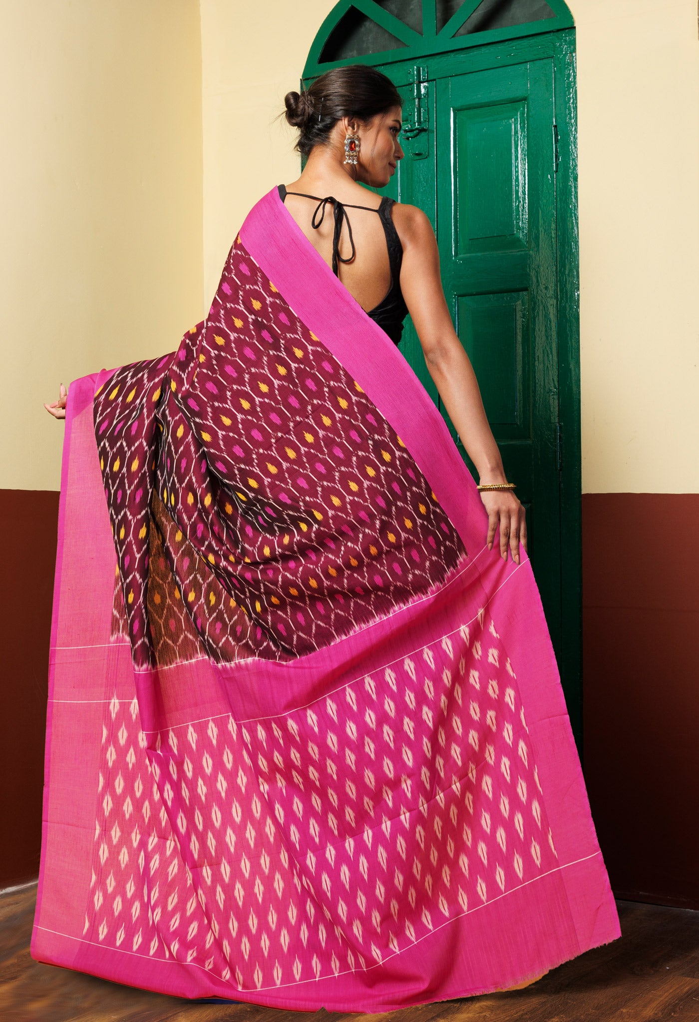 Purple Pure Pochampally Mercerized Cotton Silk Saree-UNM78839
