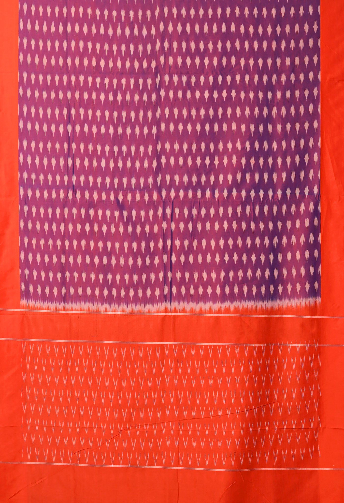 Purple Pure Pochampally Mercerized Cotton Silk Saree