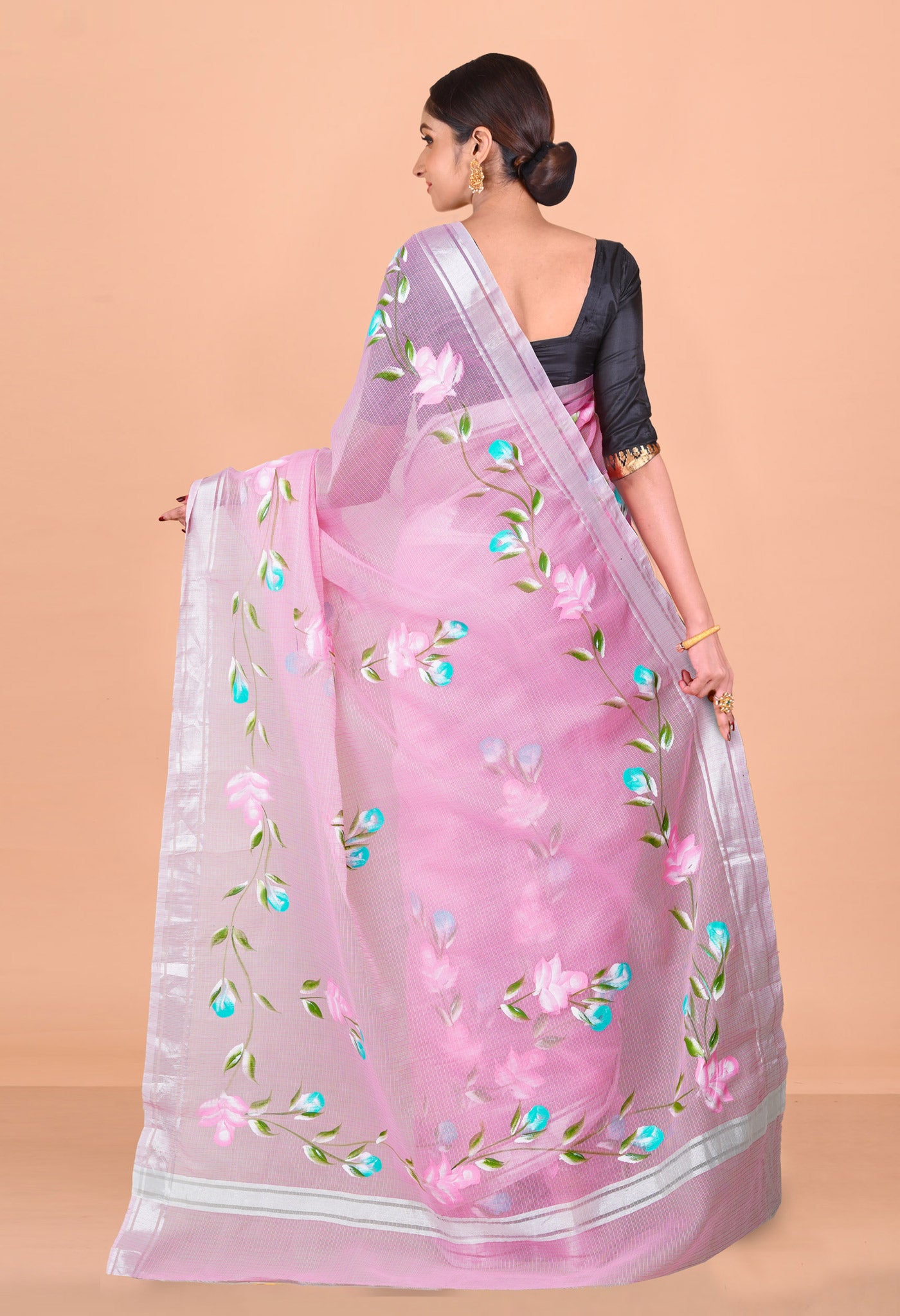 Pink Pure Hand Painted Kota Saree-UNM79392