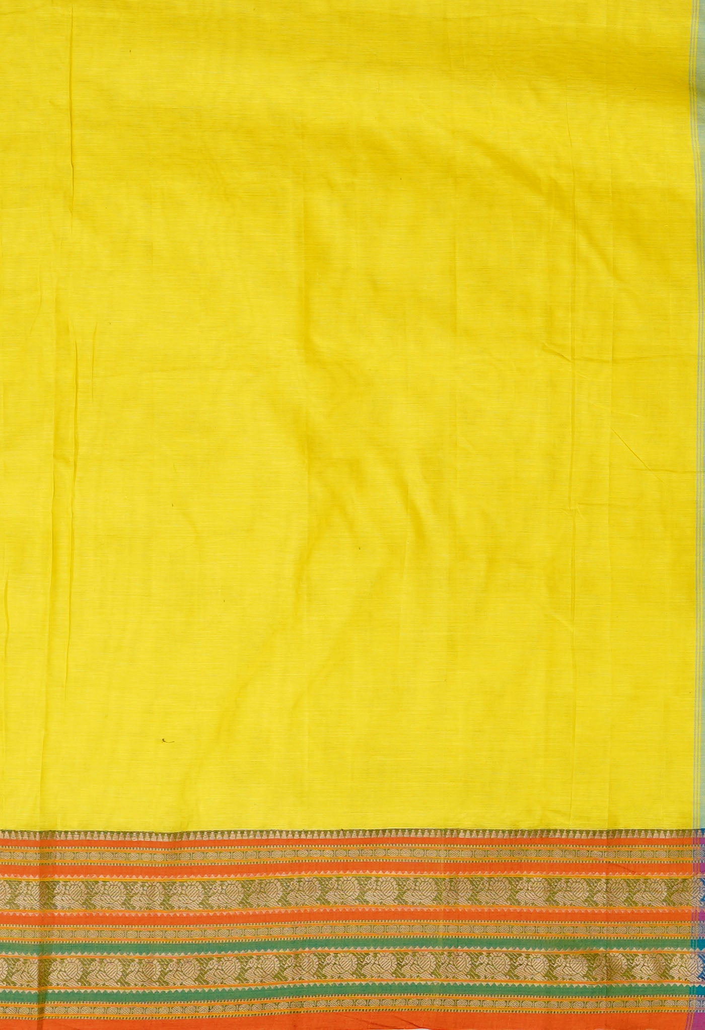 Lemon Yellow Pure Handloom Narayani Cotton Saree-UNM79490