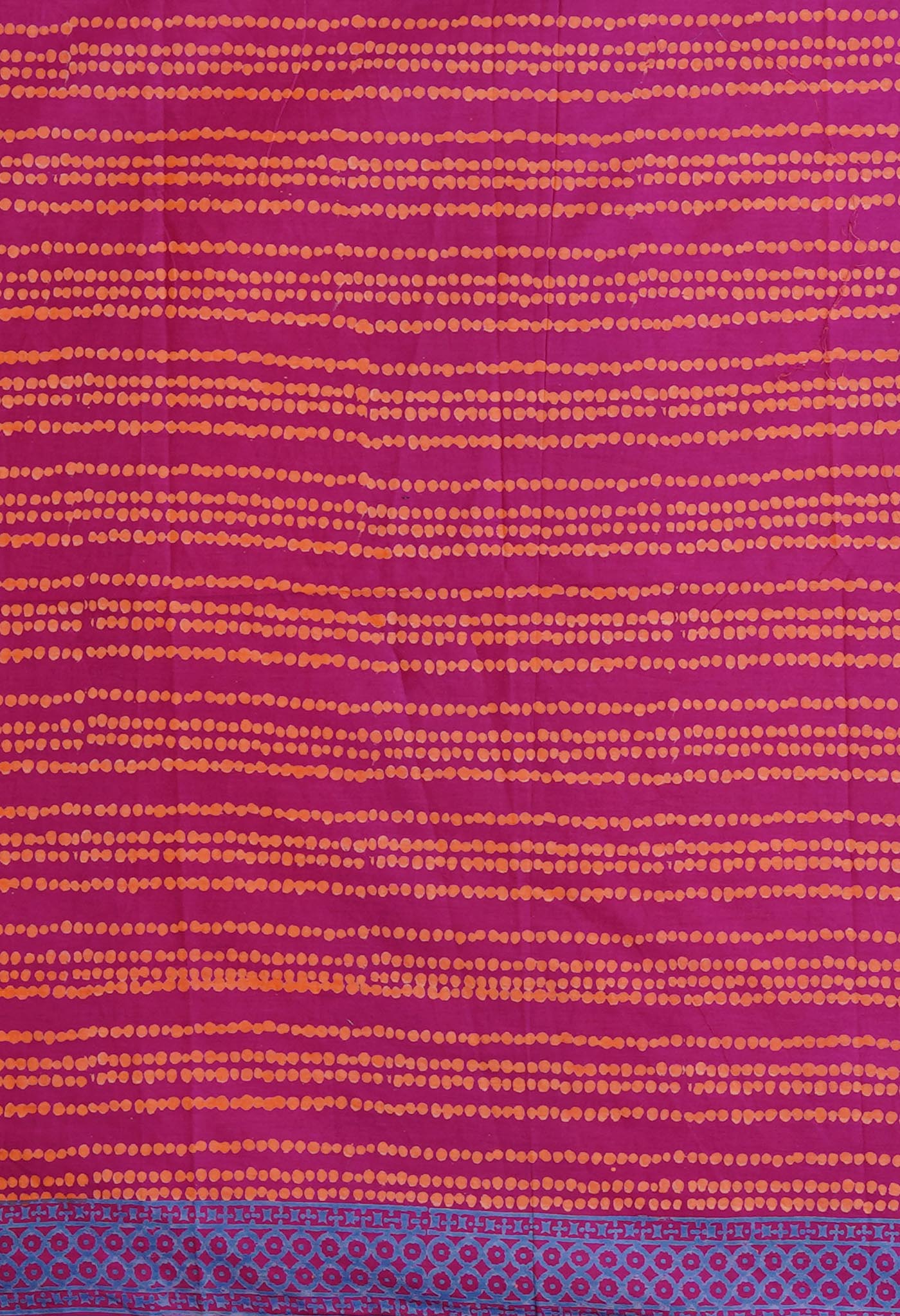 Purple Pure Discharge Printed Soft Cotton Saree-UNM79886