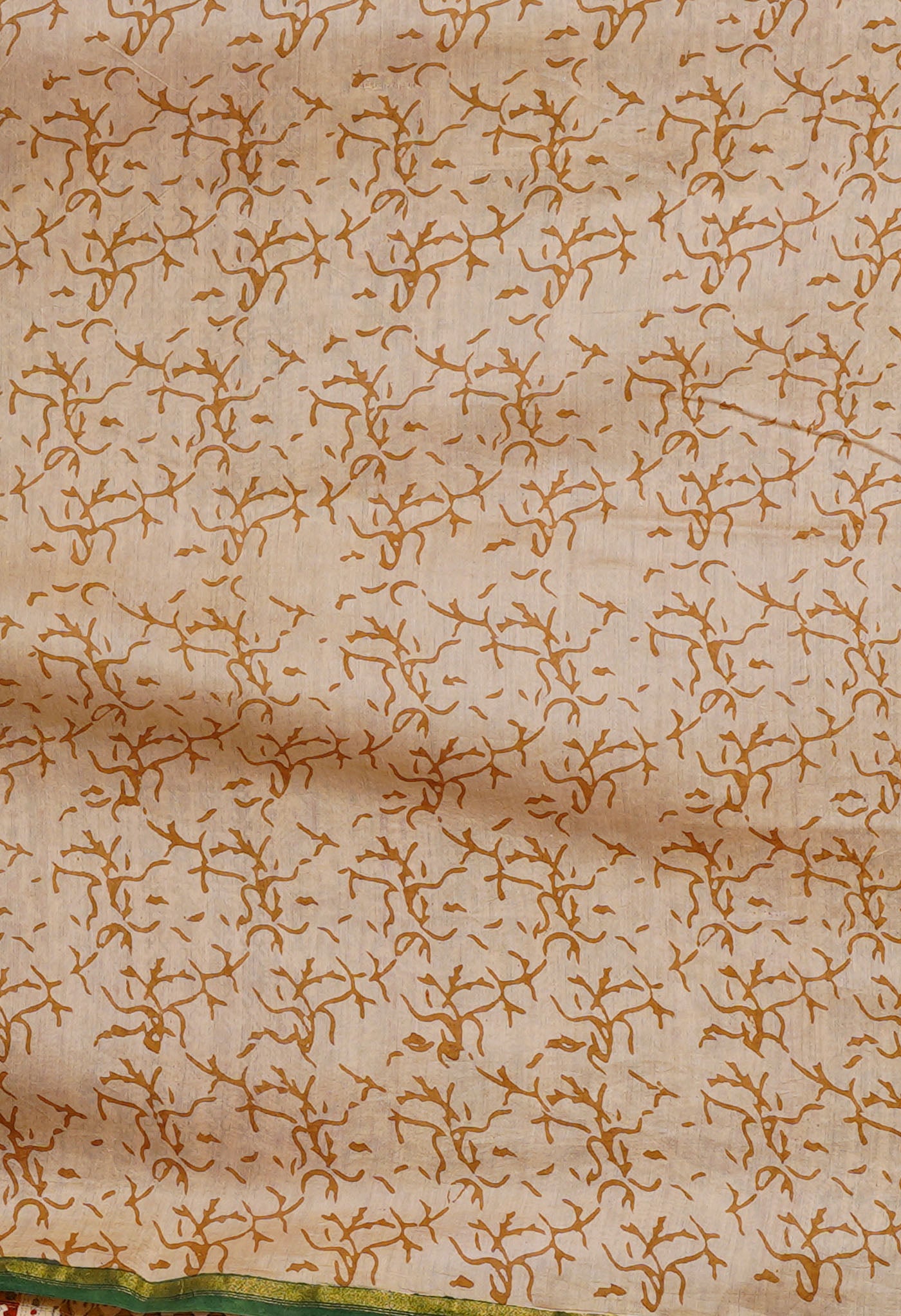 Brown Pure Bagru Kalamkari Printed Chanderi Sico Saree-UNM79918