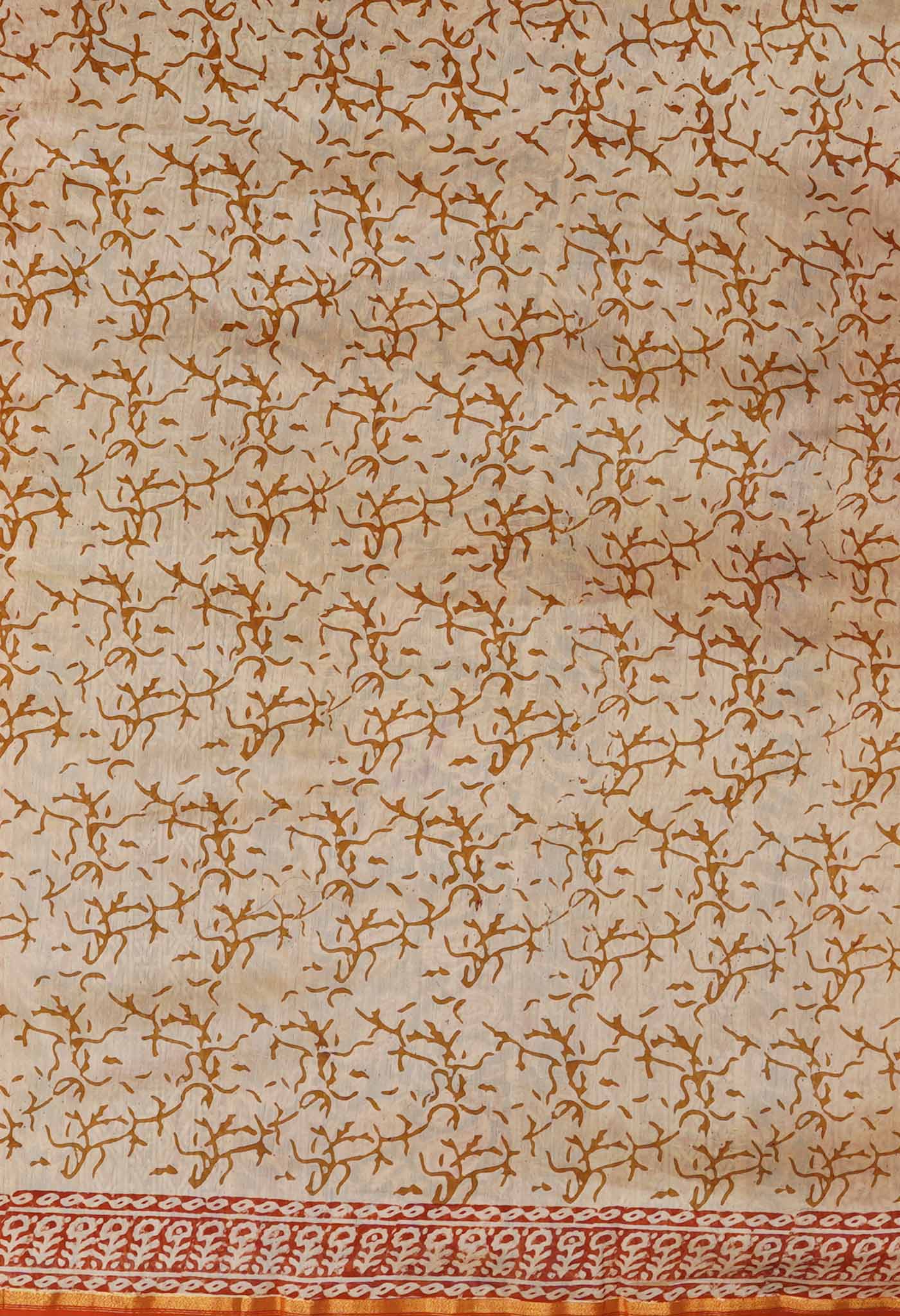 Blue Pure Bagru Kalamkari Printed Chanderi Sico Saree-UNM79919