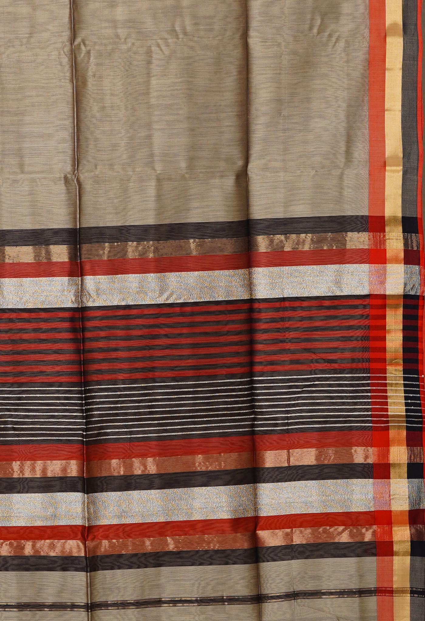Ivory Pure Handloom Maheshwari Sico Saree-UNM80028