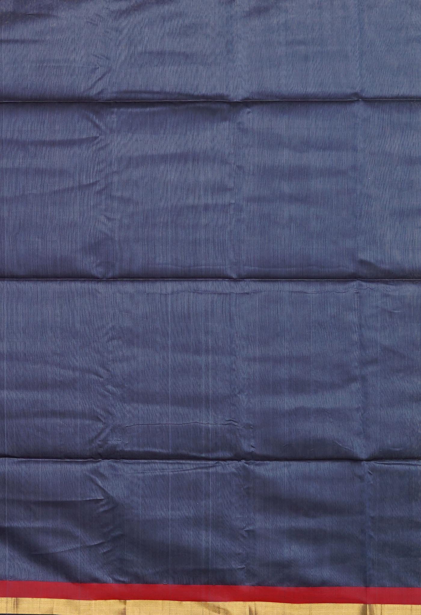 Bluish Grey Pure Handloom Maheshwari Sico Saree-UNM80033