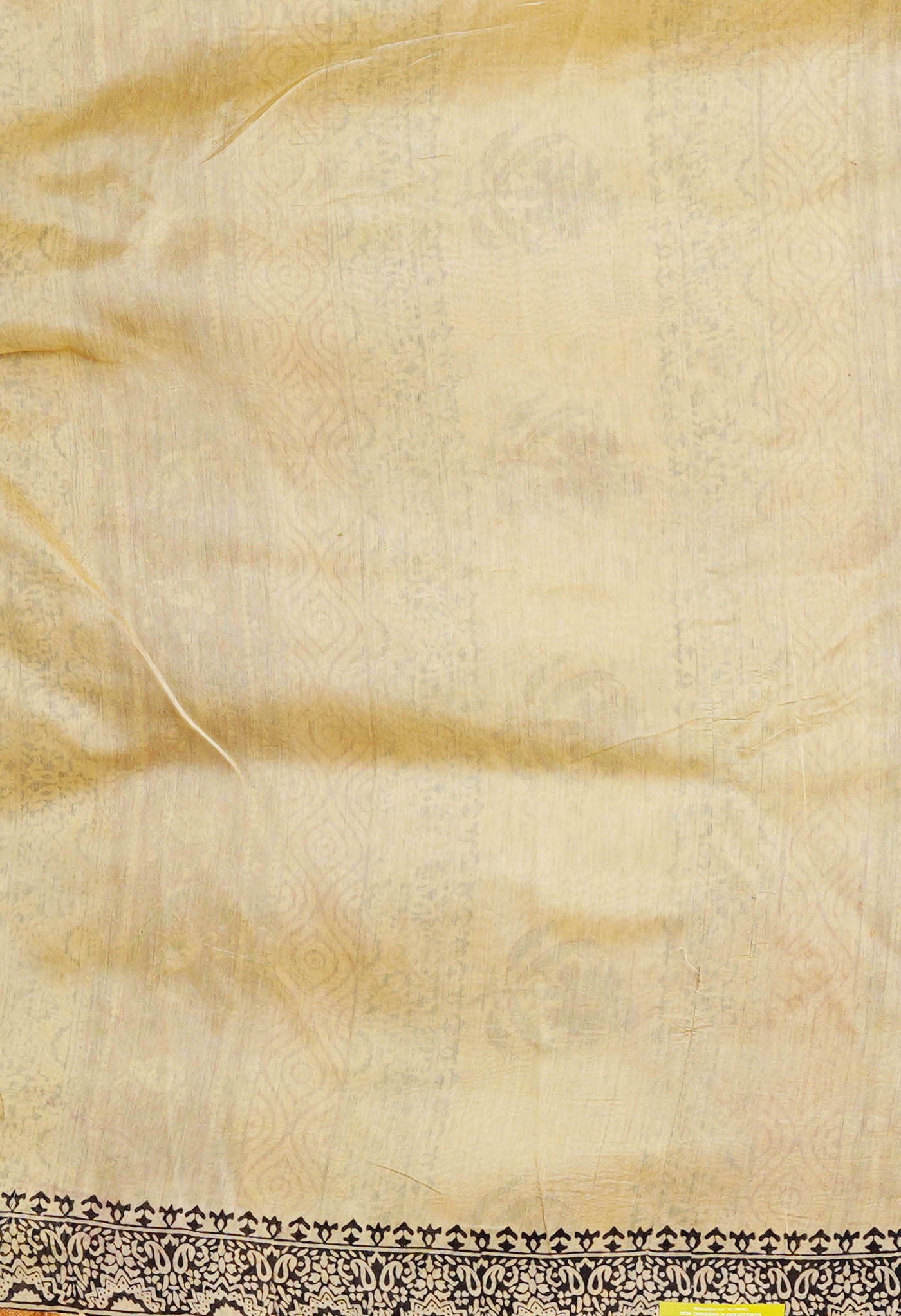 Cream Pure  Bagru Kalamkari Printed Chanderi Sico Saree-UNM80243