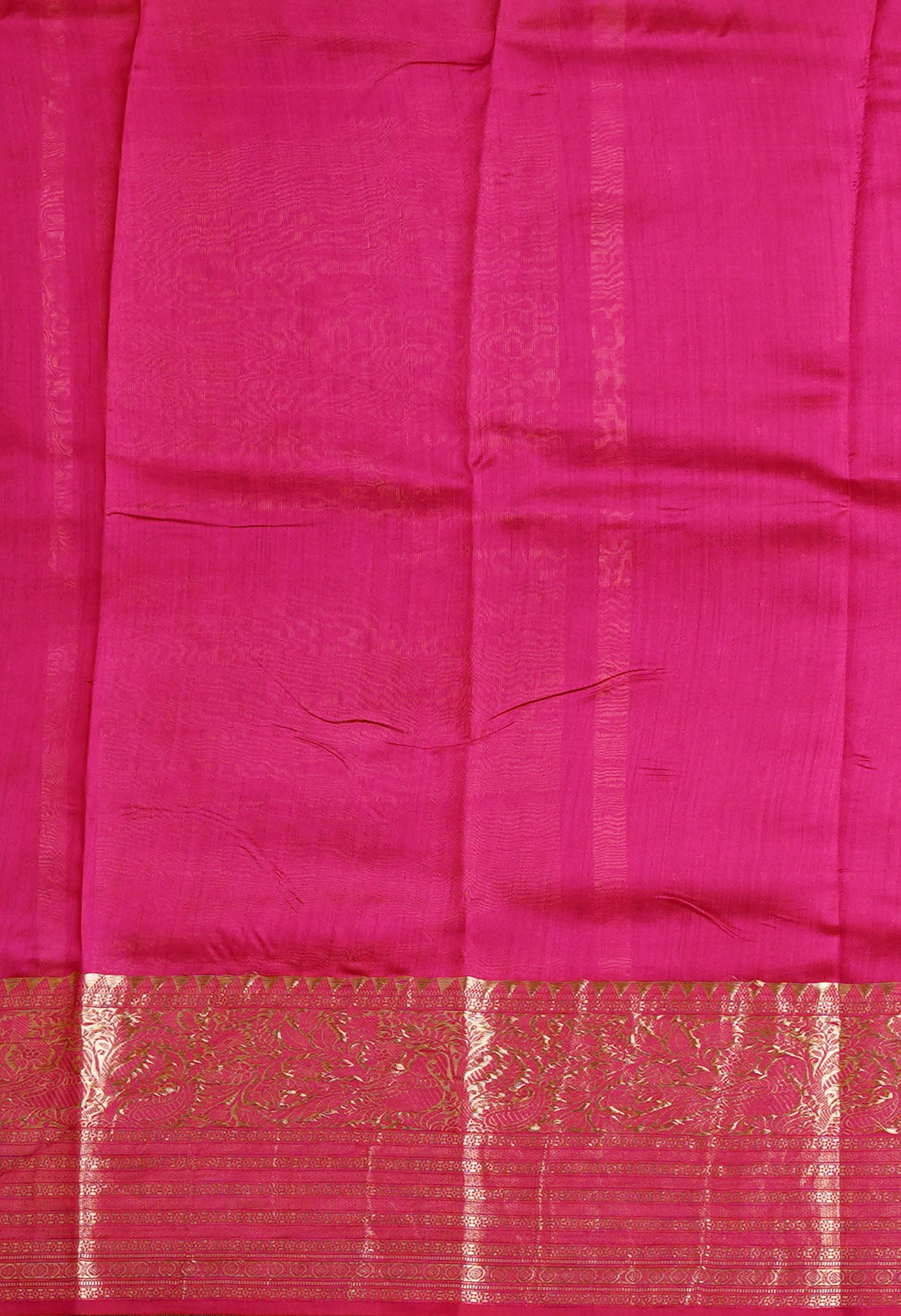 Dark Mehindi Green-Pink Pure Dyed Banarasi Organza Saree-UNM80271