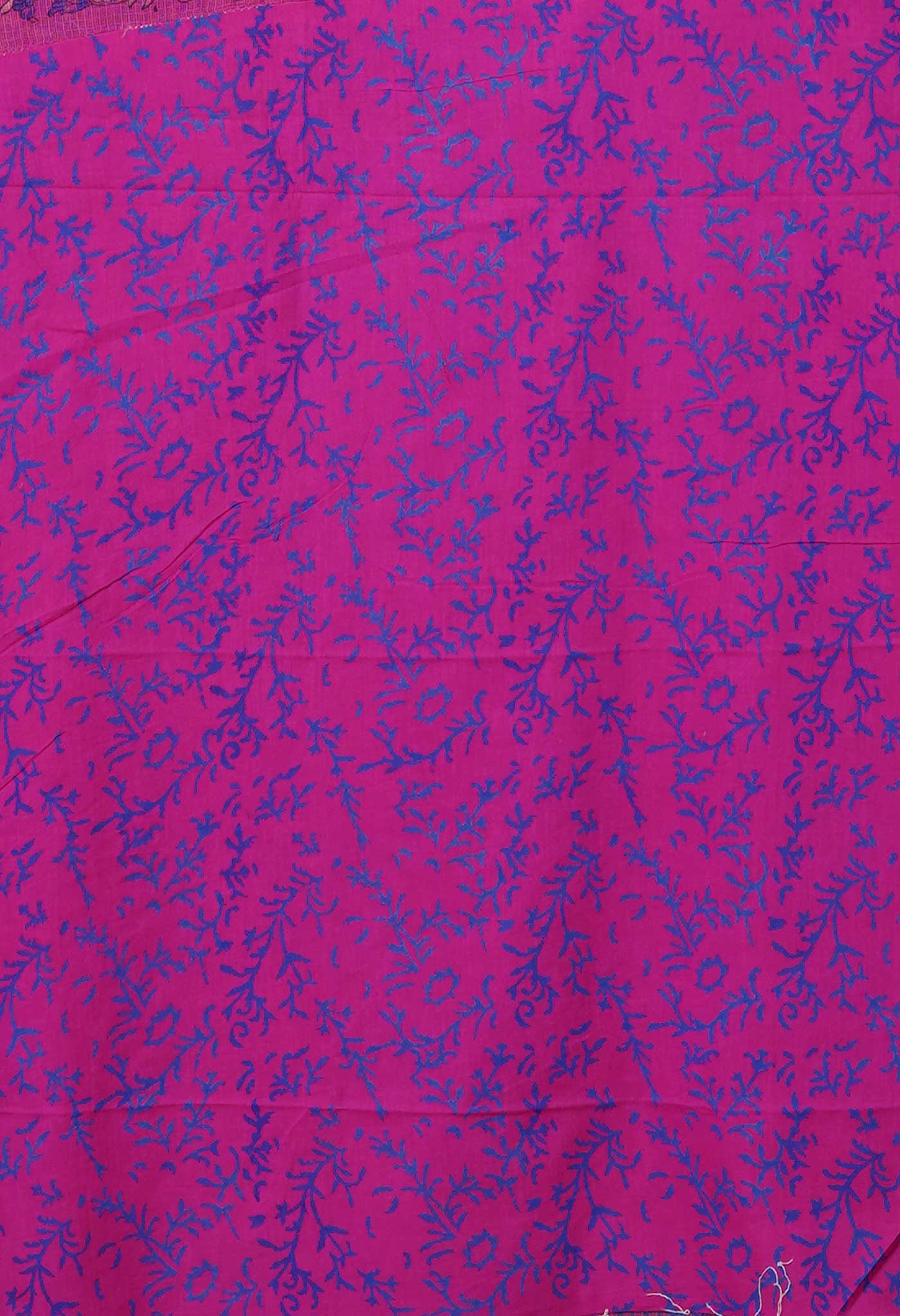 Purple Pure Hand Block Printed Kota Saree-UNM80356