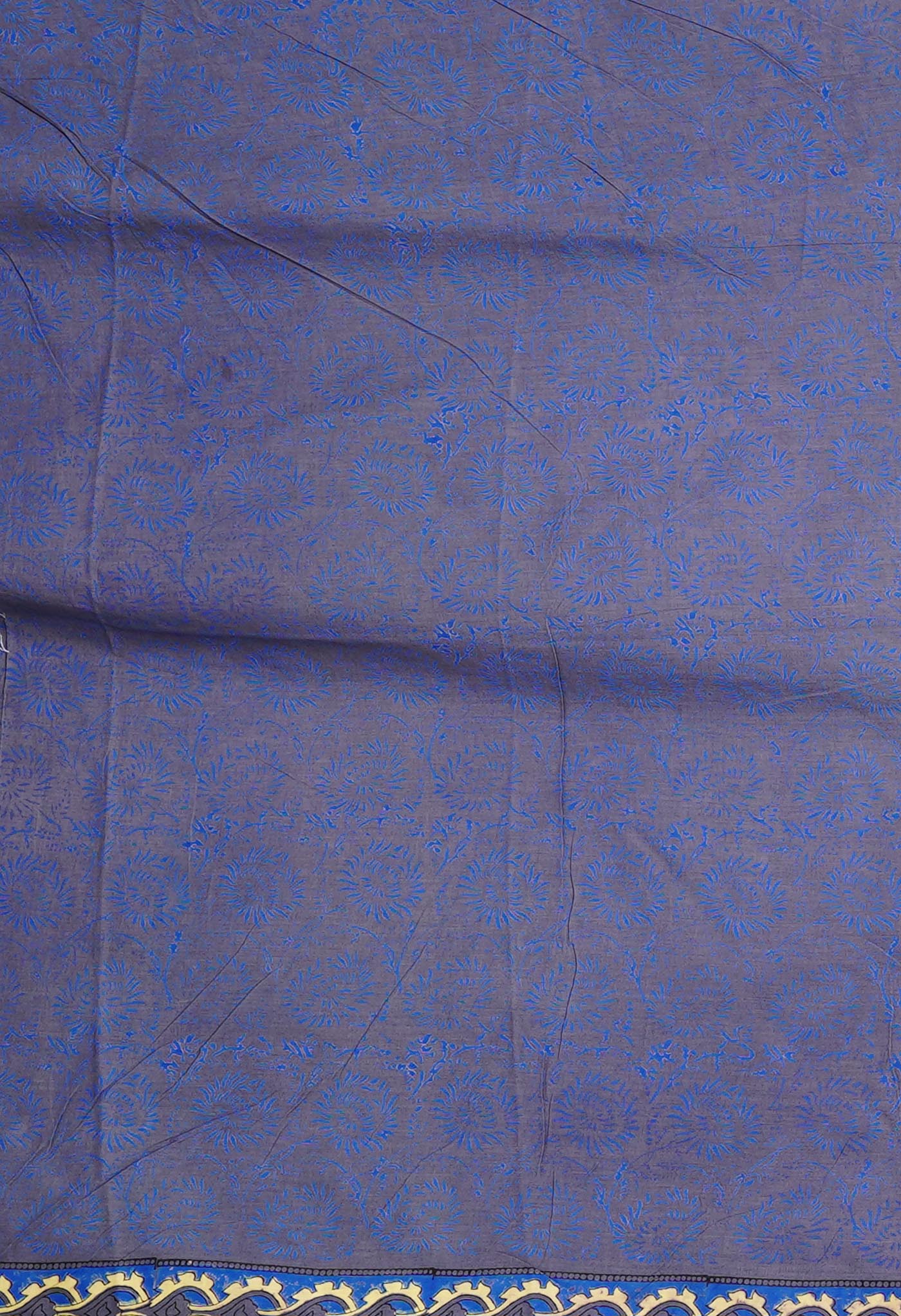 Grey Pure Hand Block Printed Kota Saree-UNM80366
