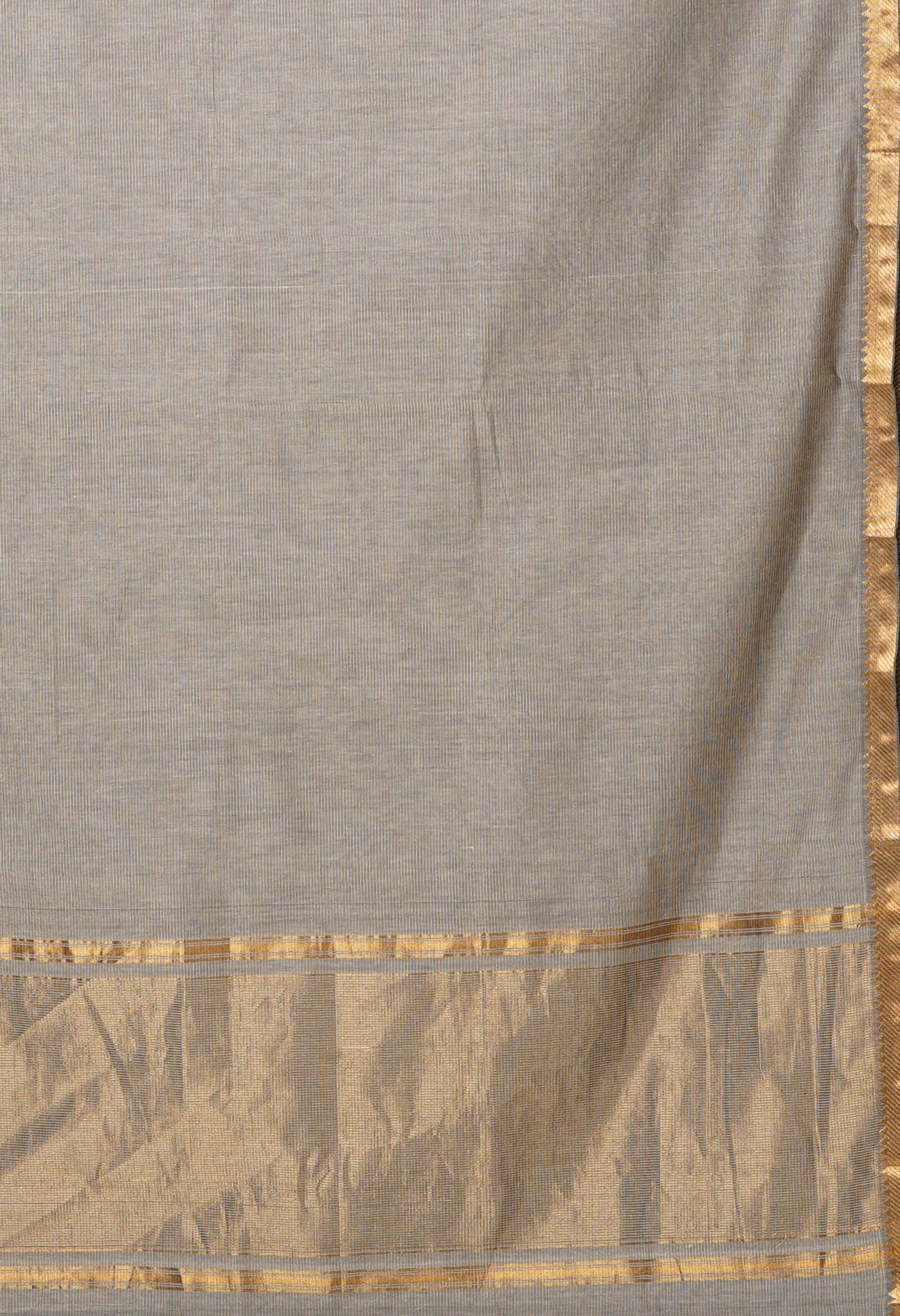 Grey Pure Handloom Mangalagiri Cotton Saree-UNM80502