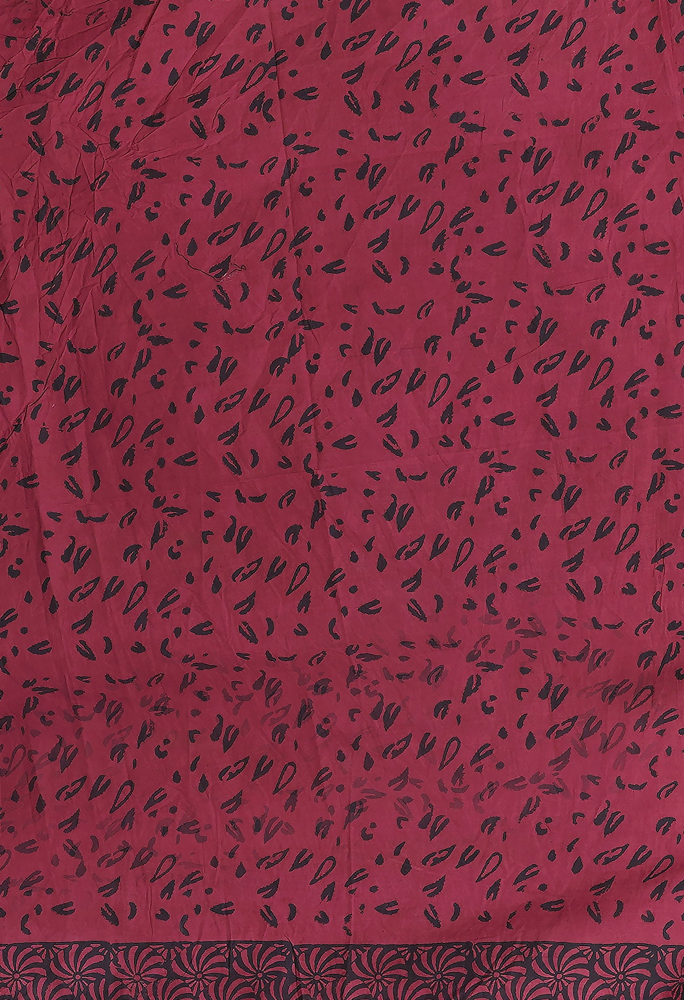Red Pure Vanaspathi Block Printed Chanderi Sico Saree-UNM80642
