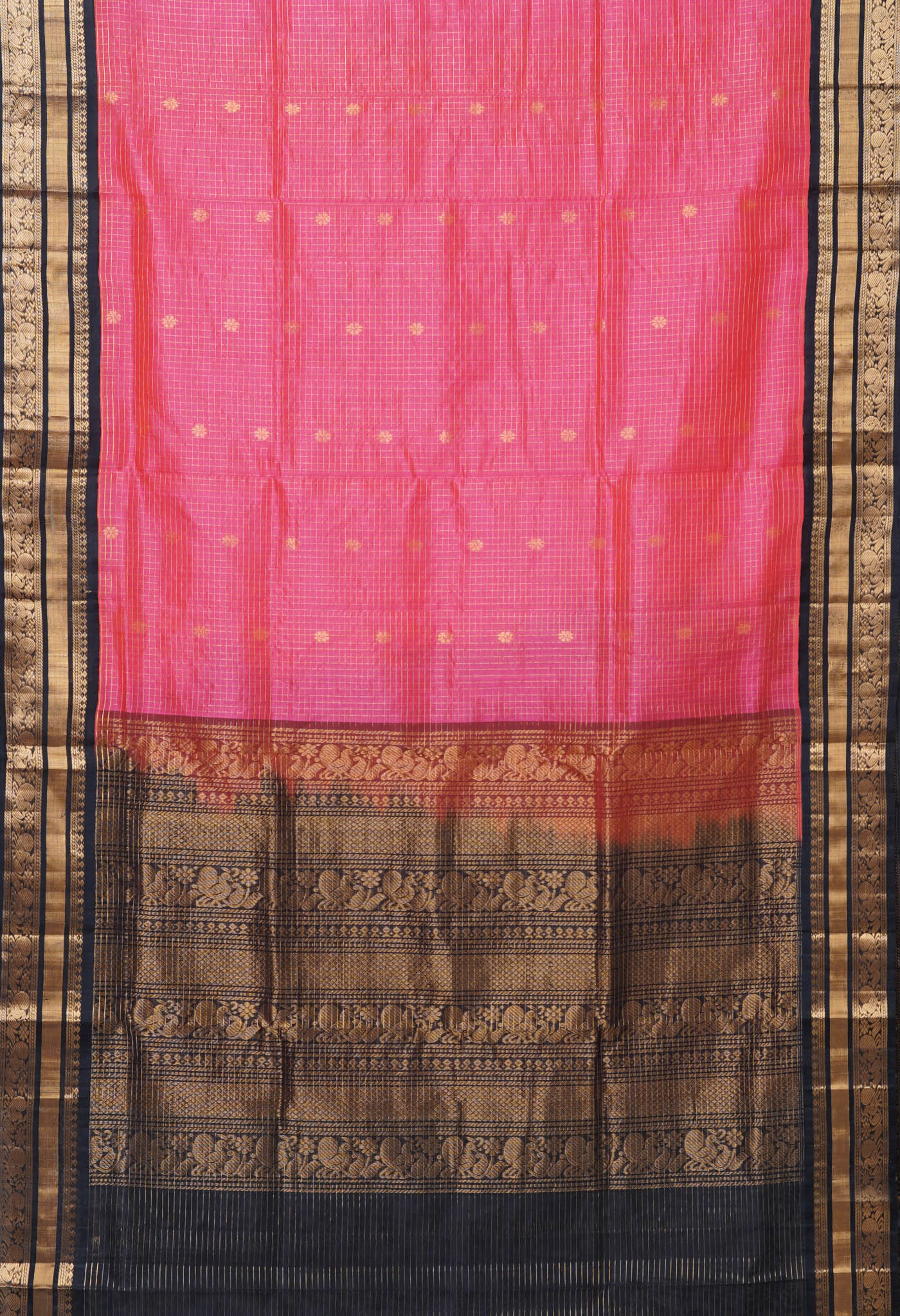 Peach Red Pure Assam Sico Saree-UNM80694