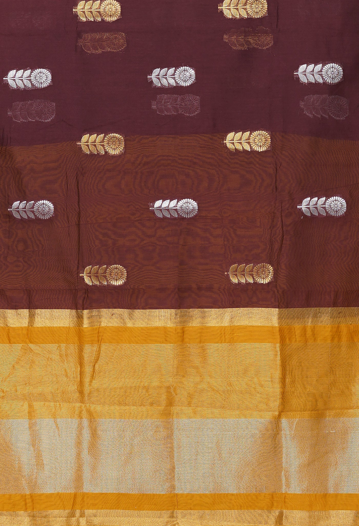 Dark Maroon Pure Handloom Chanderi Uppada Sico Saree-UNM80838