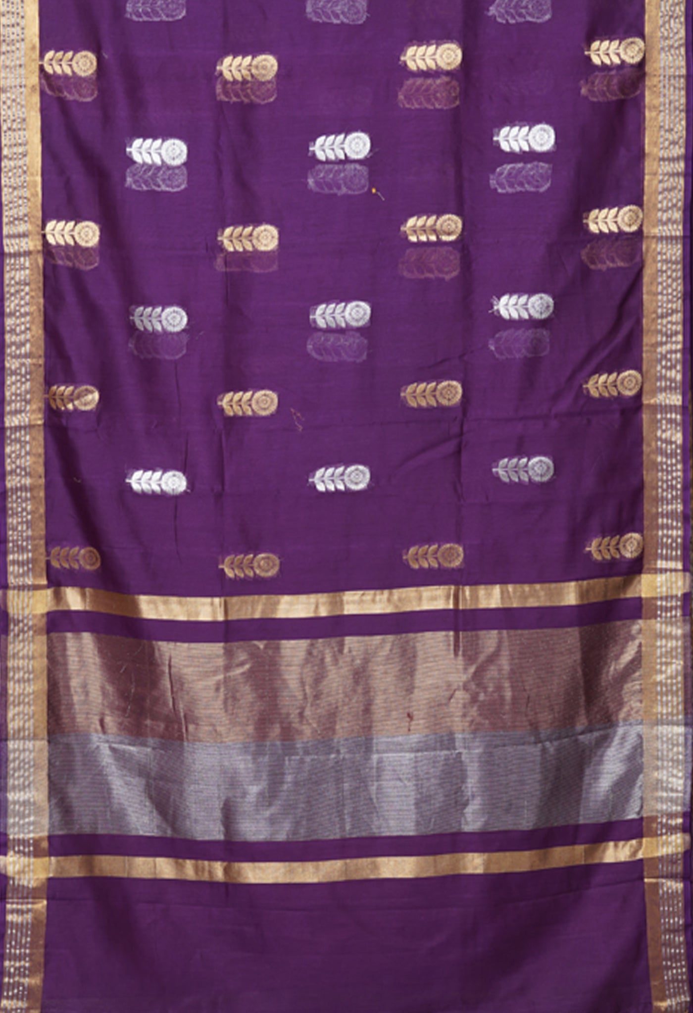 Violet Pure Handloom Chanderi Uppada Sico Saree-UNM80839