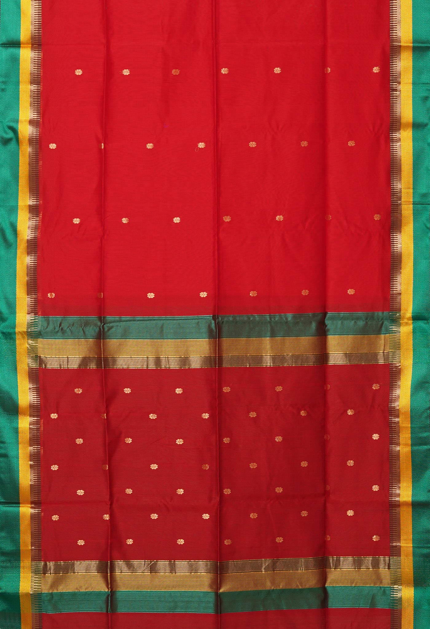 Red Pure Handloom Maheshwari Sico Saree-UNM81031
