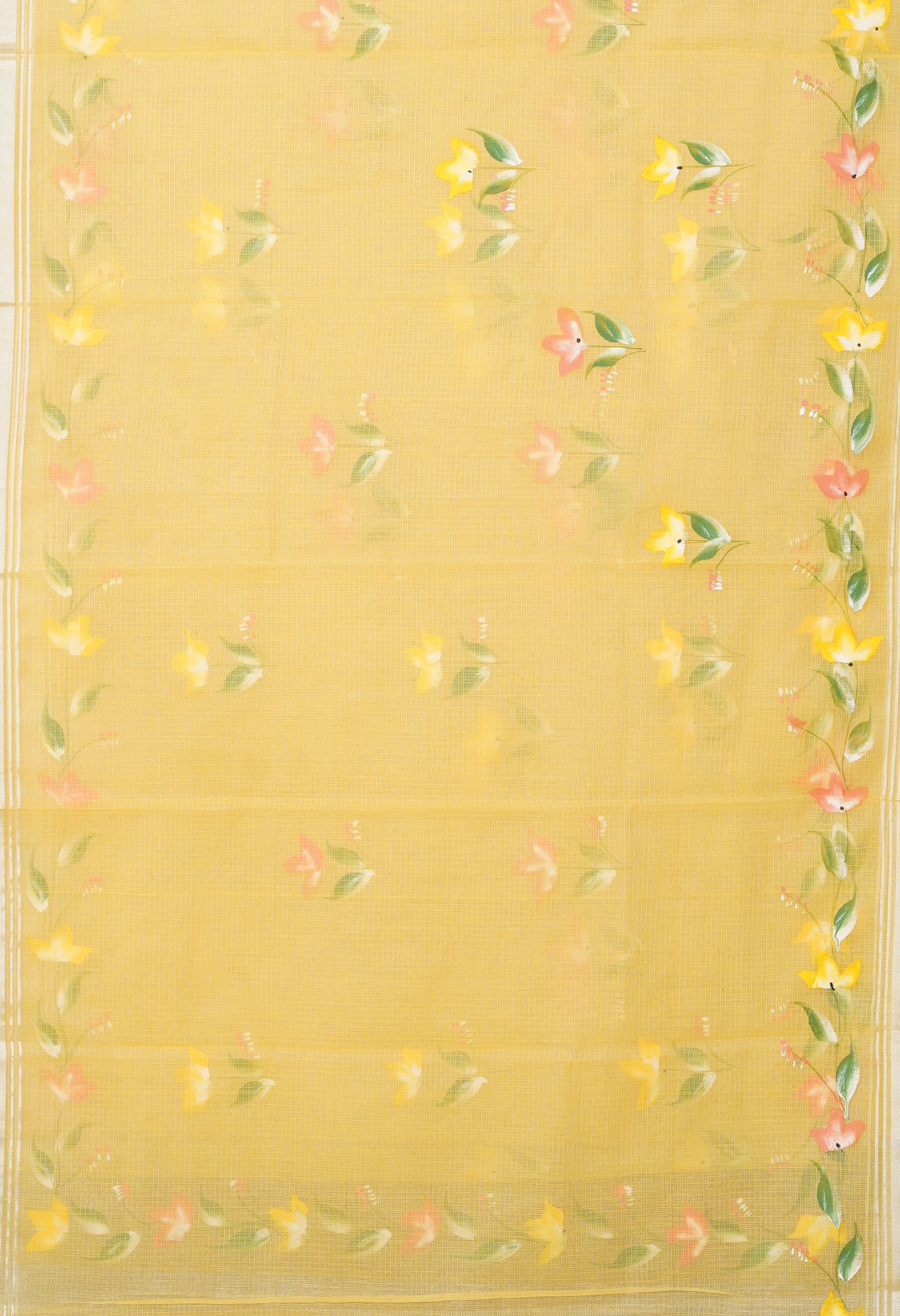 Yellow Pure Hand Painted Kota Saree-UNM81148