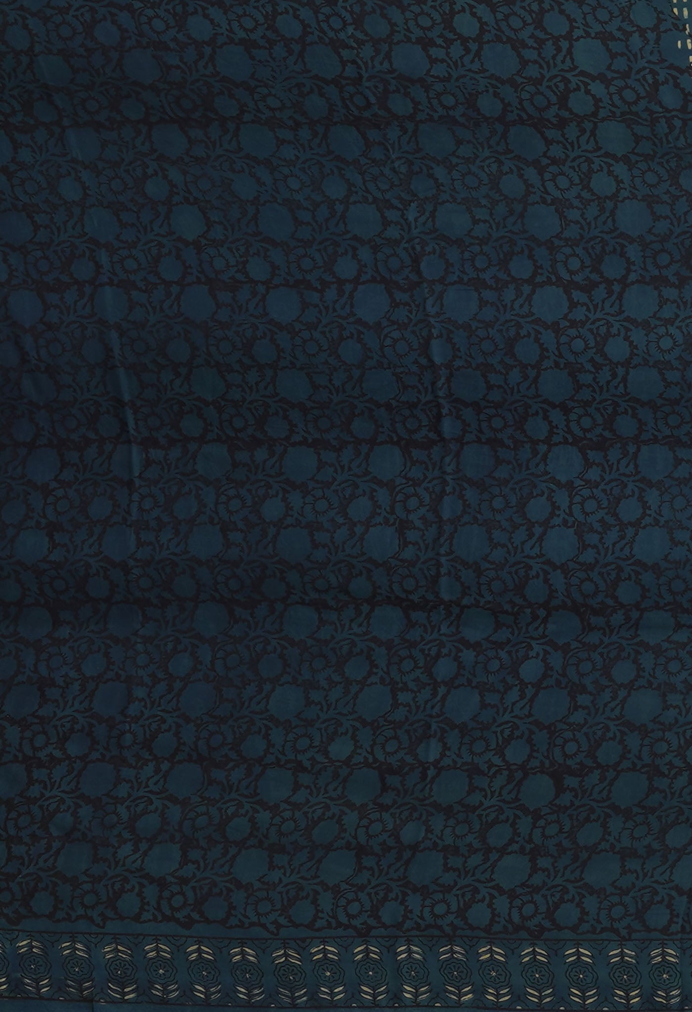 Blue Pure Ajrakh Printed Soft Silk Saree-UNM81248