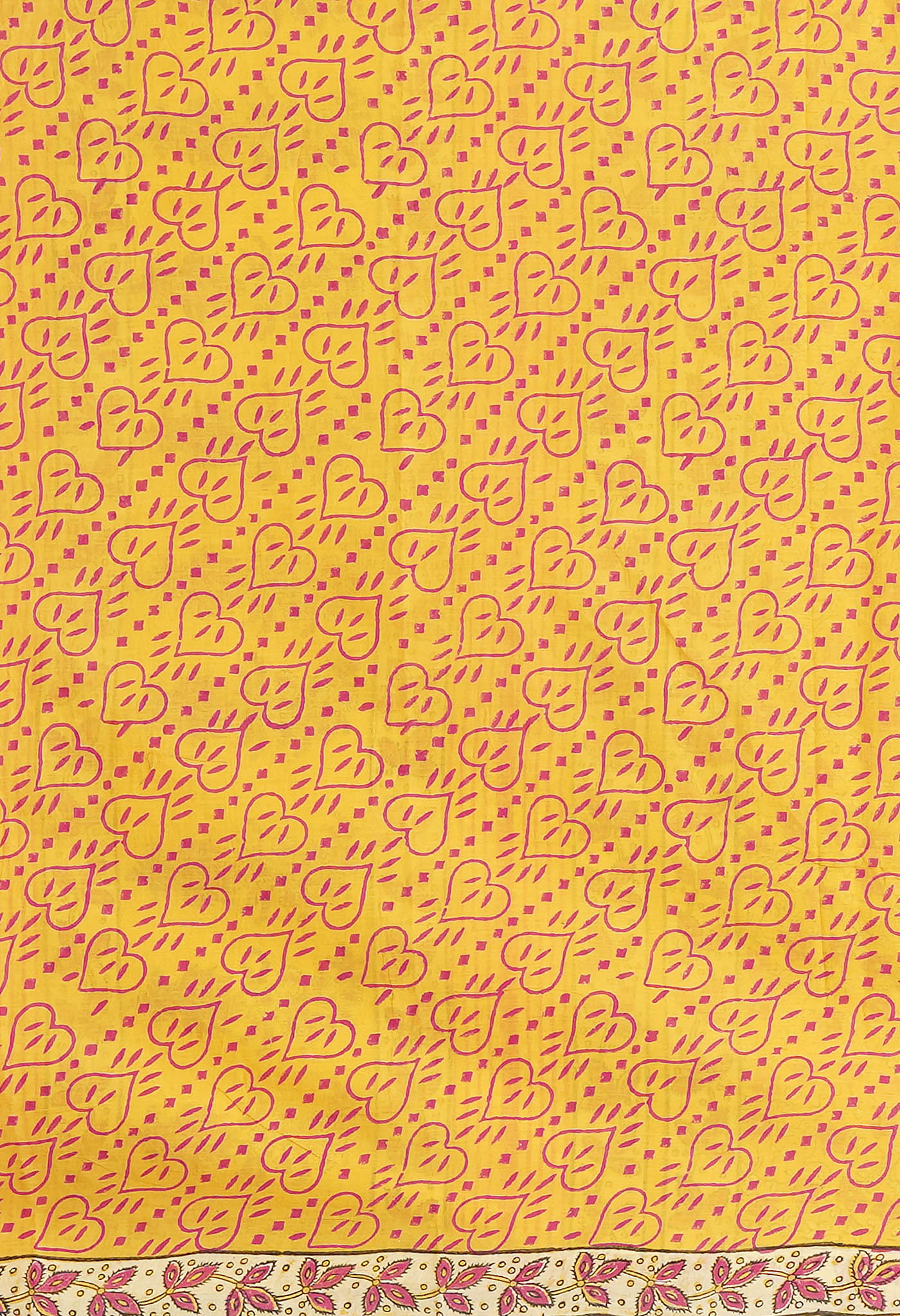 Yellow Pure Hand Block Printed Soft Cotton Saree-UNM81429