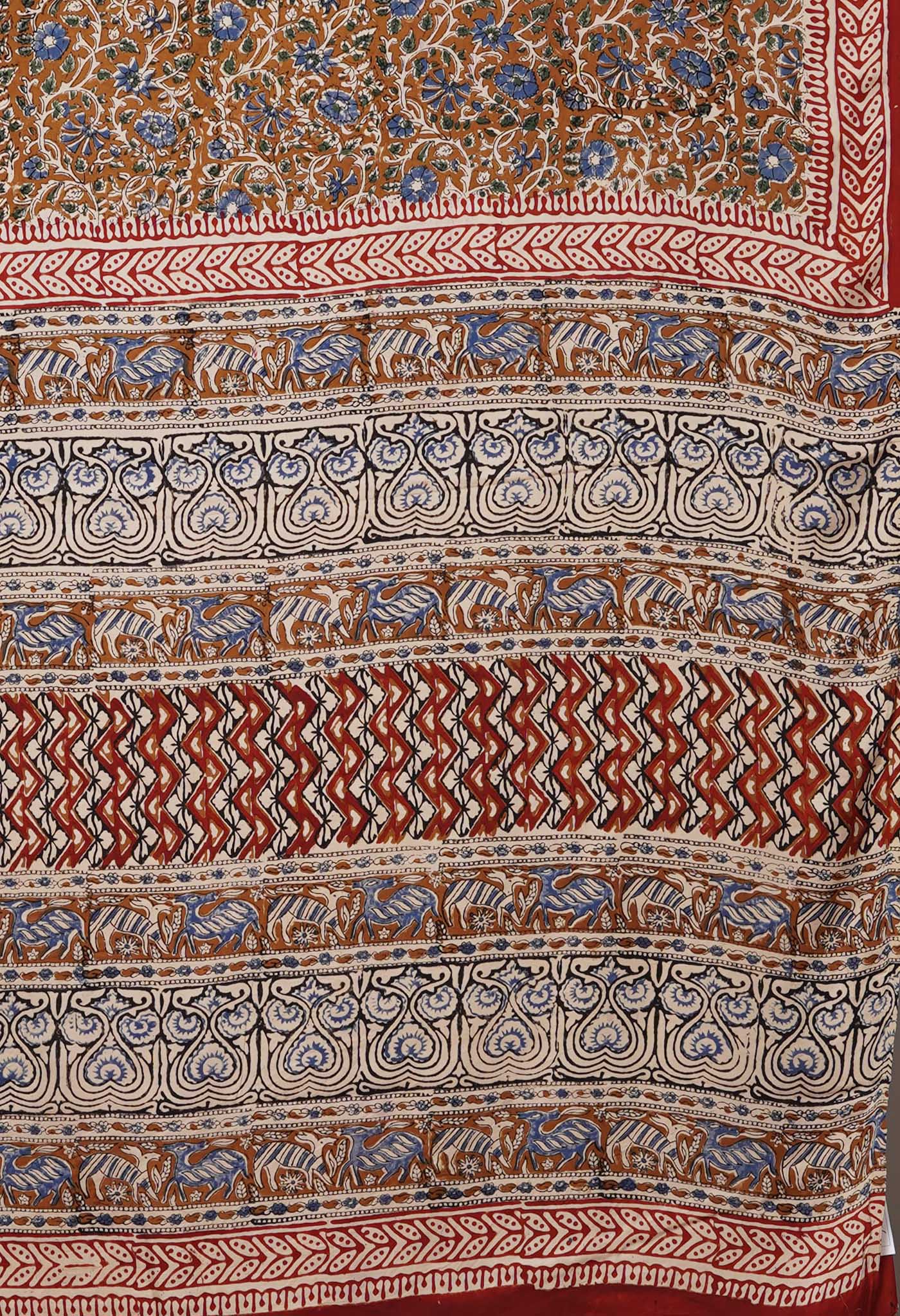 Brown Pure Bagru Printed Gaji Soft Silk Saree-UNM81606