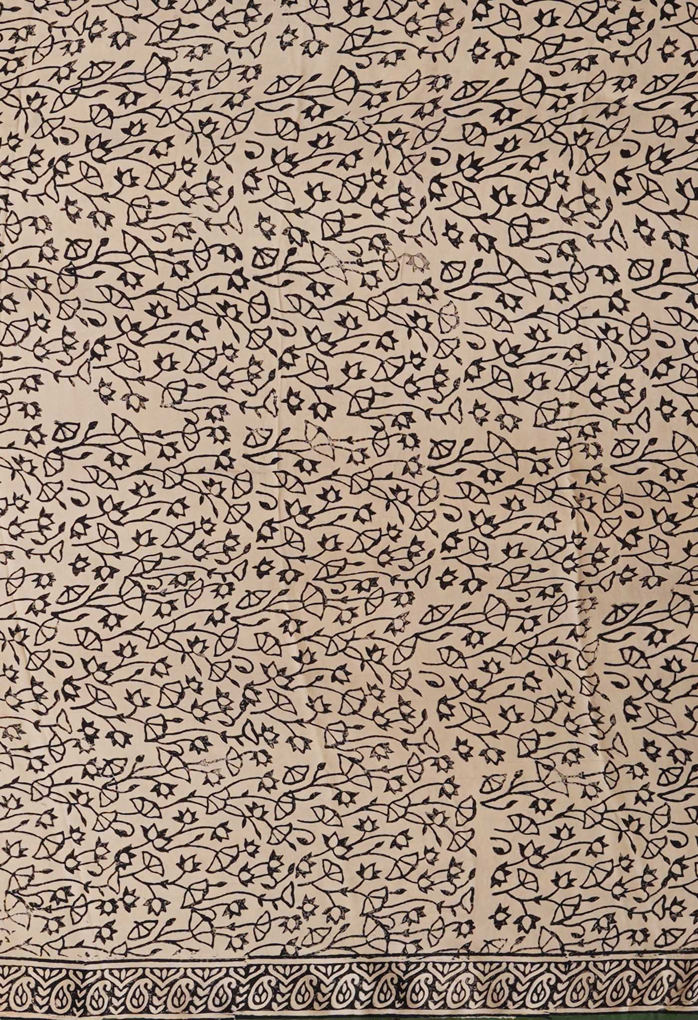 Green Pure Bagru Printed Gaji Soft Silk Saree-UNM81611