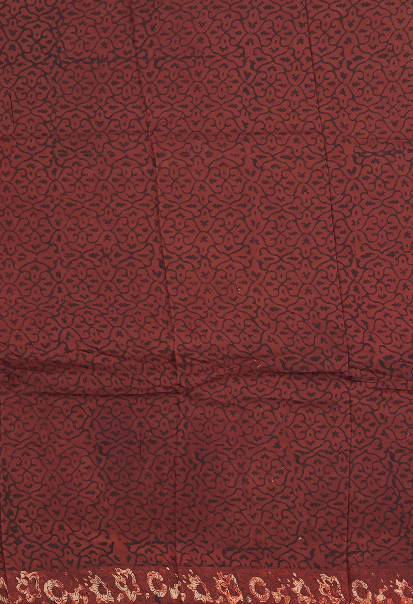 Red Pure Ajrakh Printed Soft Silk Saree-UNM81674