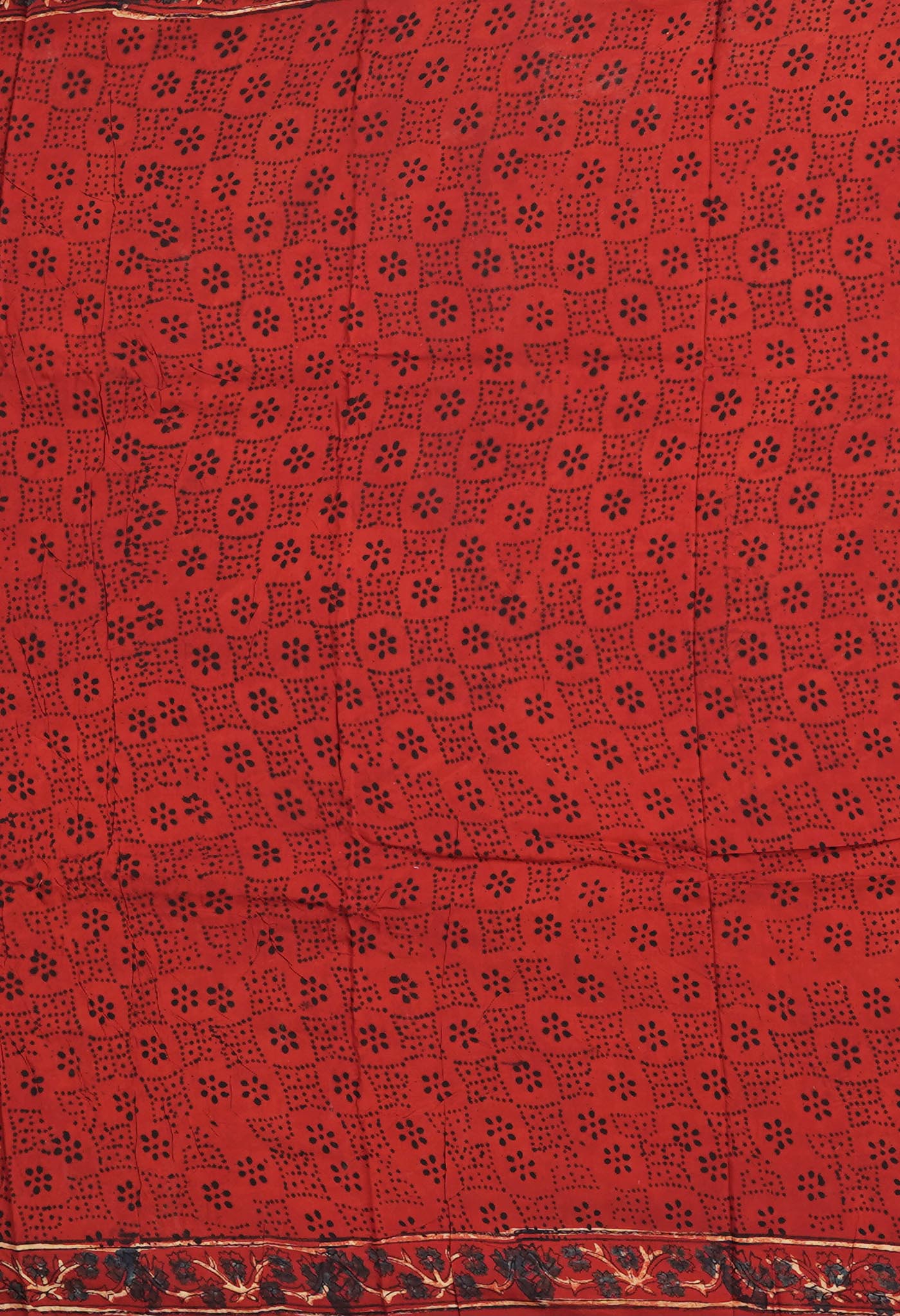 Red Pure Ajrakh Printed Soft Silk Saree-UNM81689