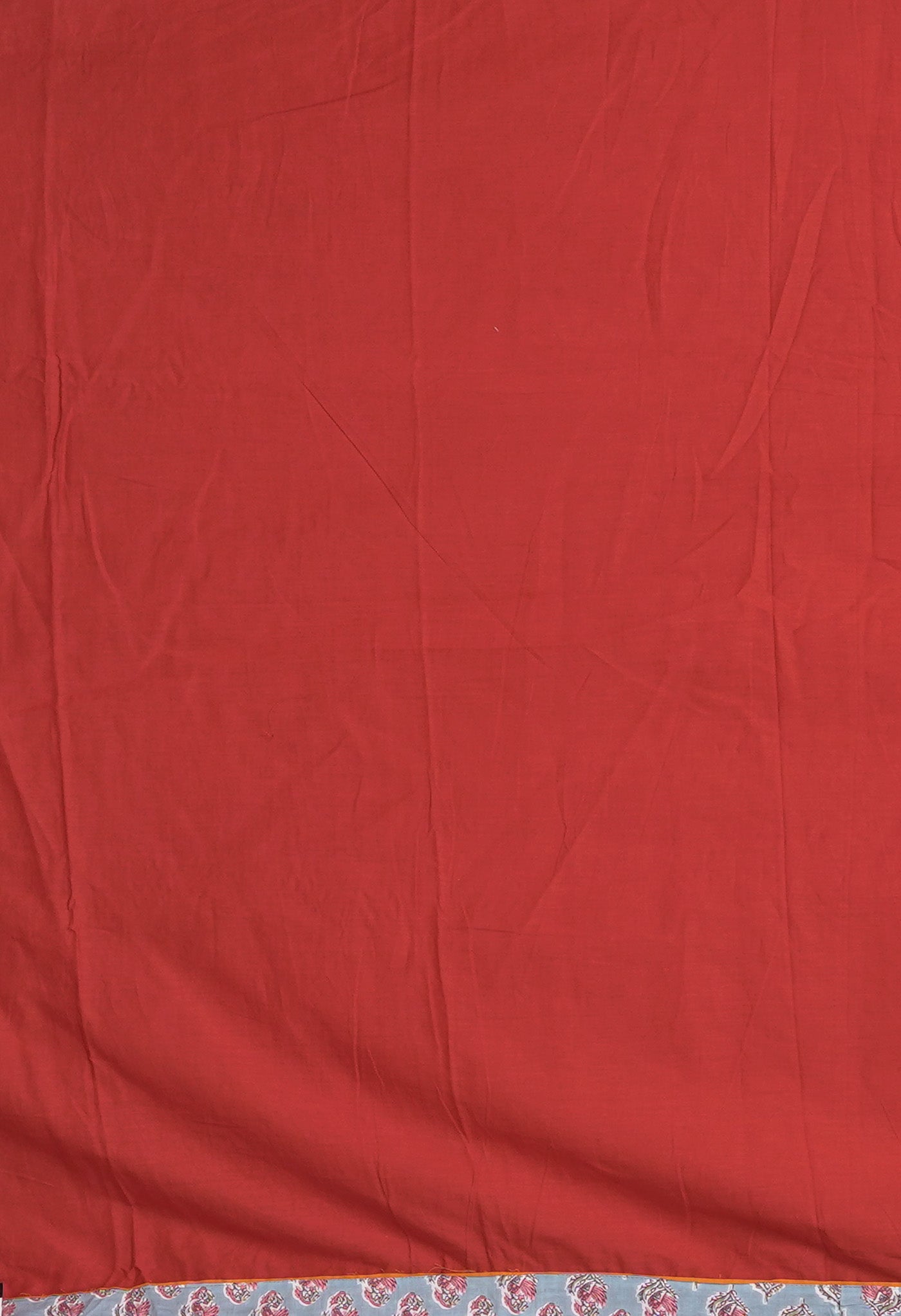 Red Pure Applique Work Mulmul Cotton Saree-UNM81720