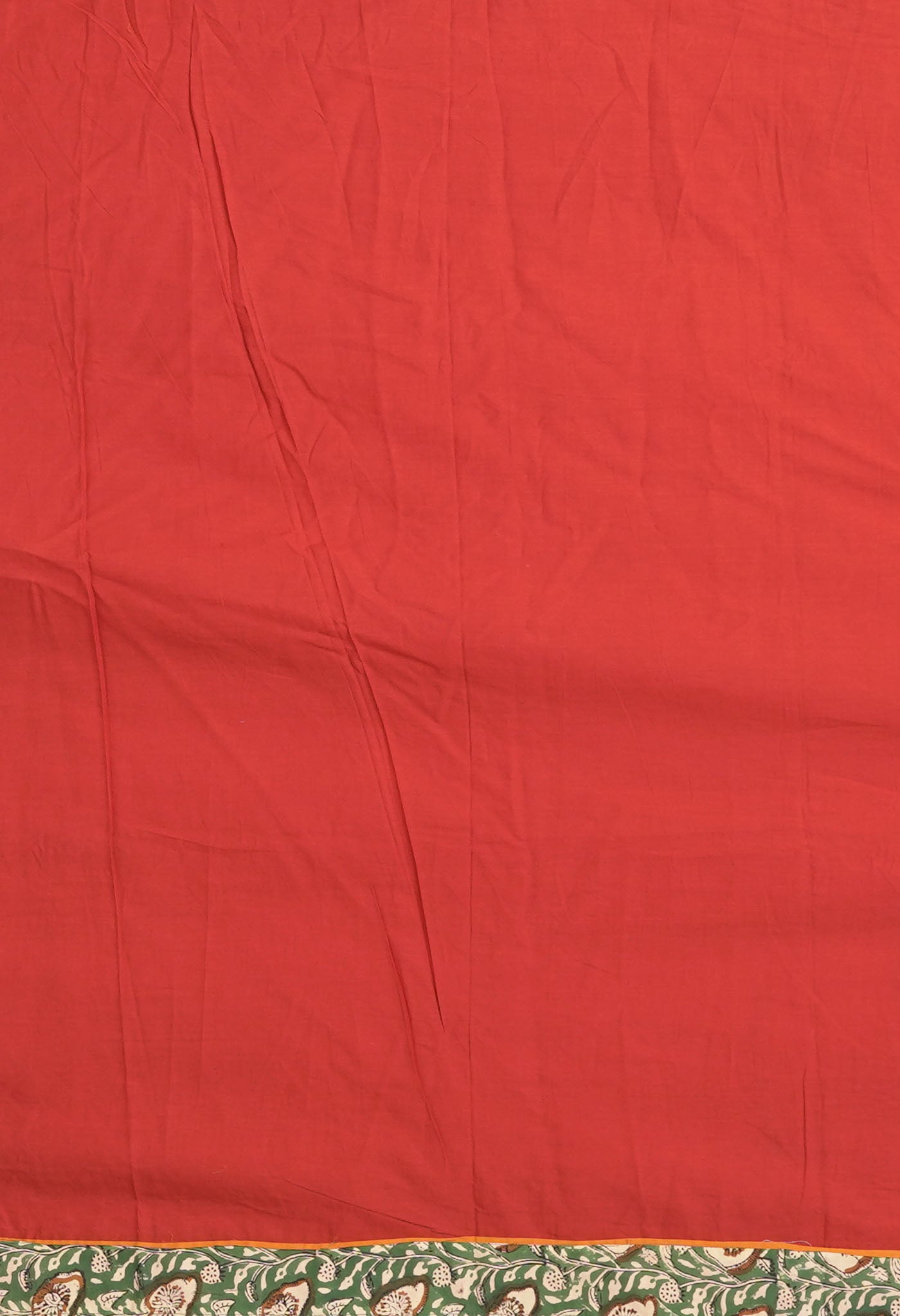 Red Pure Applique Work Mulmul Cotton Saree-UNM81726