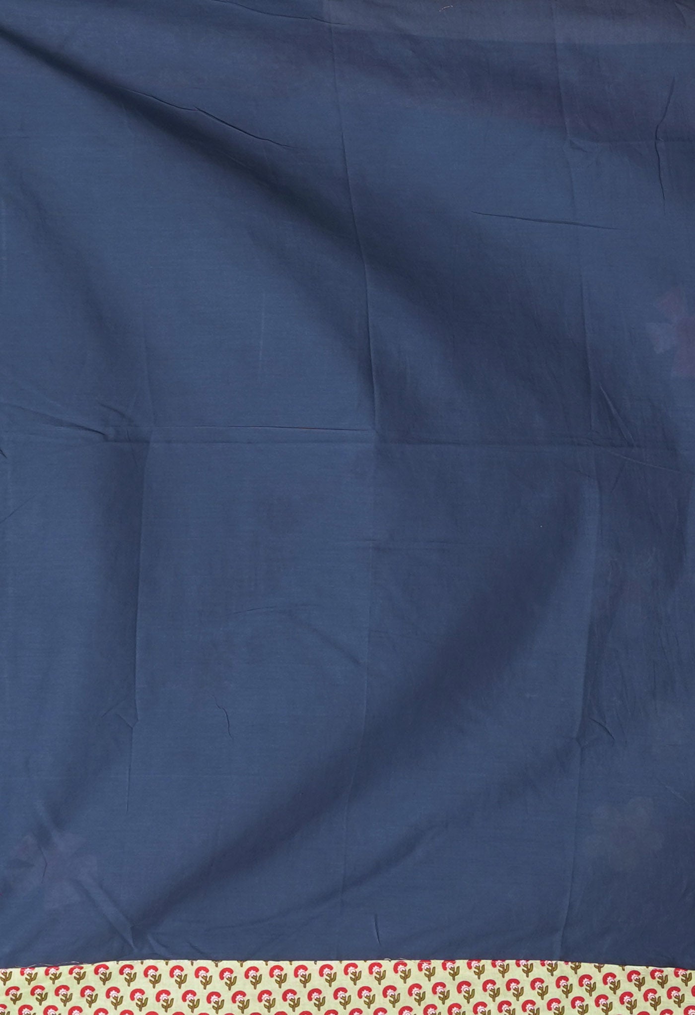 Navy Blue Pure Applique Work Mulmul Cotton Saree-UNM81733