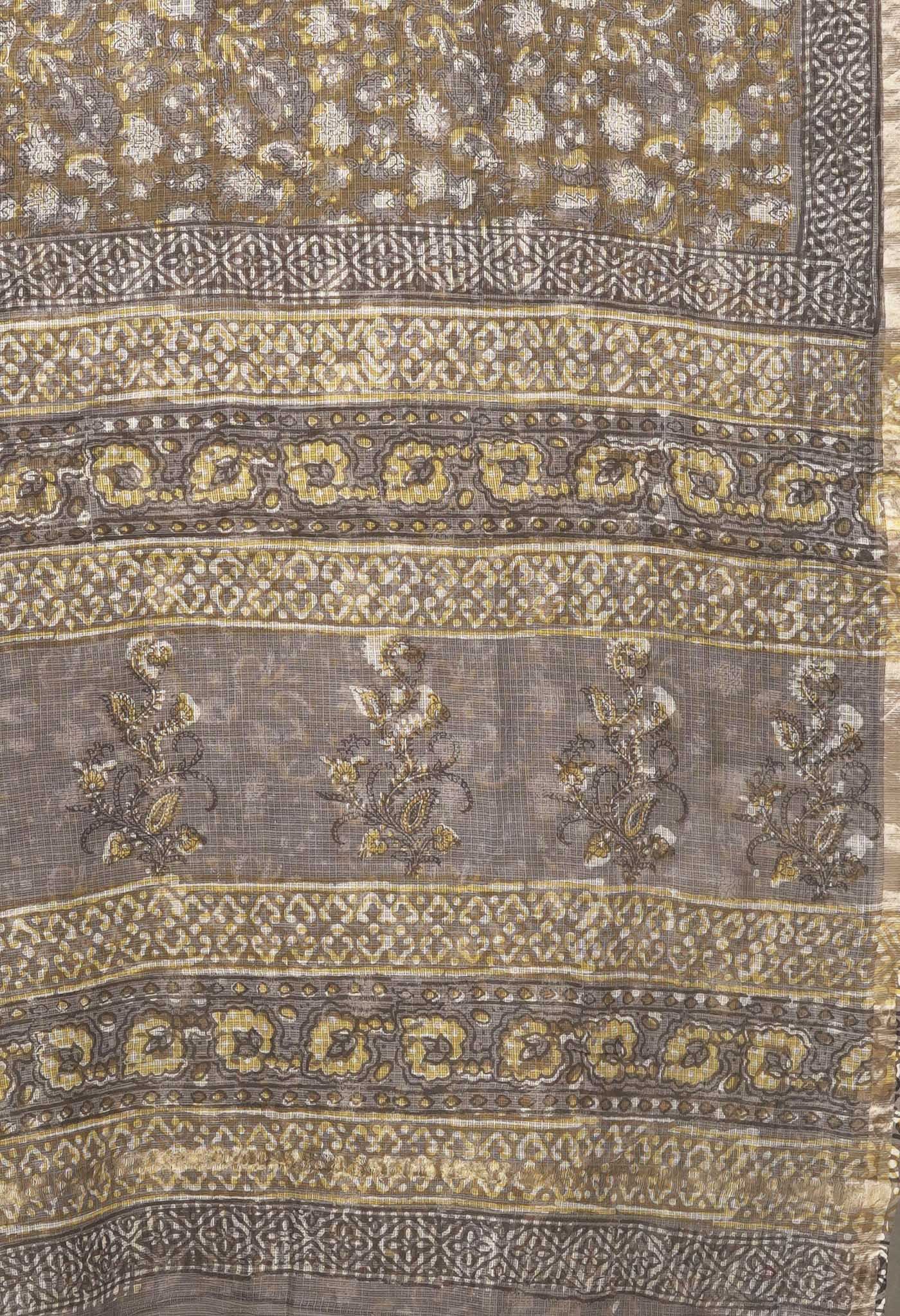 Multi Pure Discharge Bagru Printed Kota Saree-UNM81797