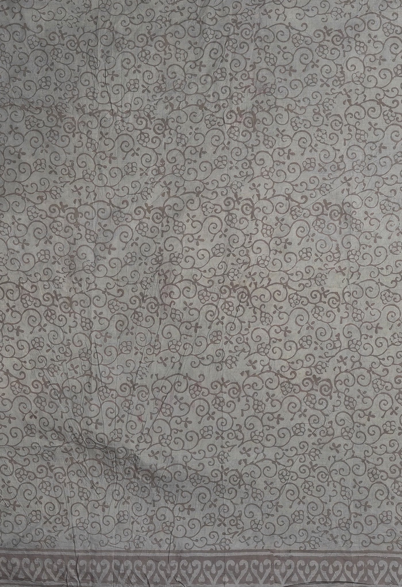 Bluish Grey Pure Vanaspathi Block Printed Chanderi Sico Saree-UNM81838