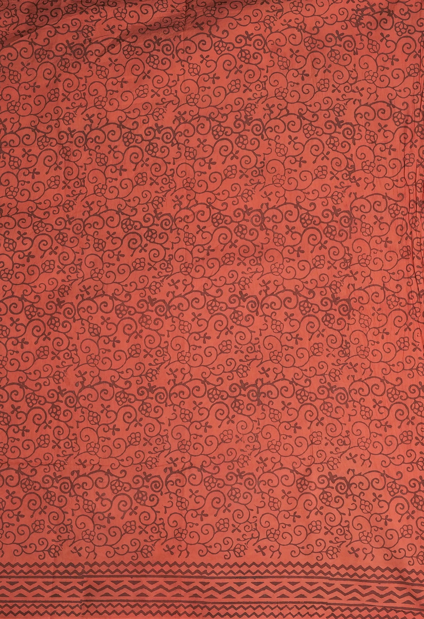 Orange Pure Vanaspathi Block Printed Chanderi Sico Saree-UNM81848