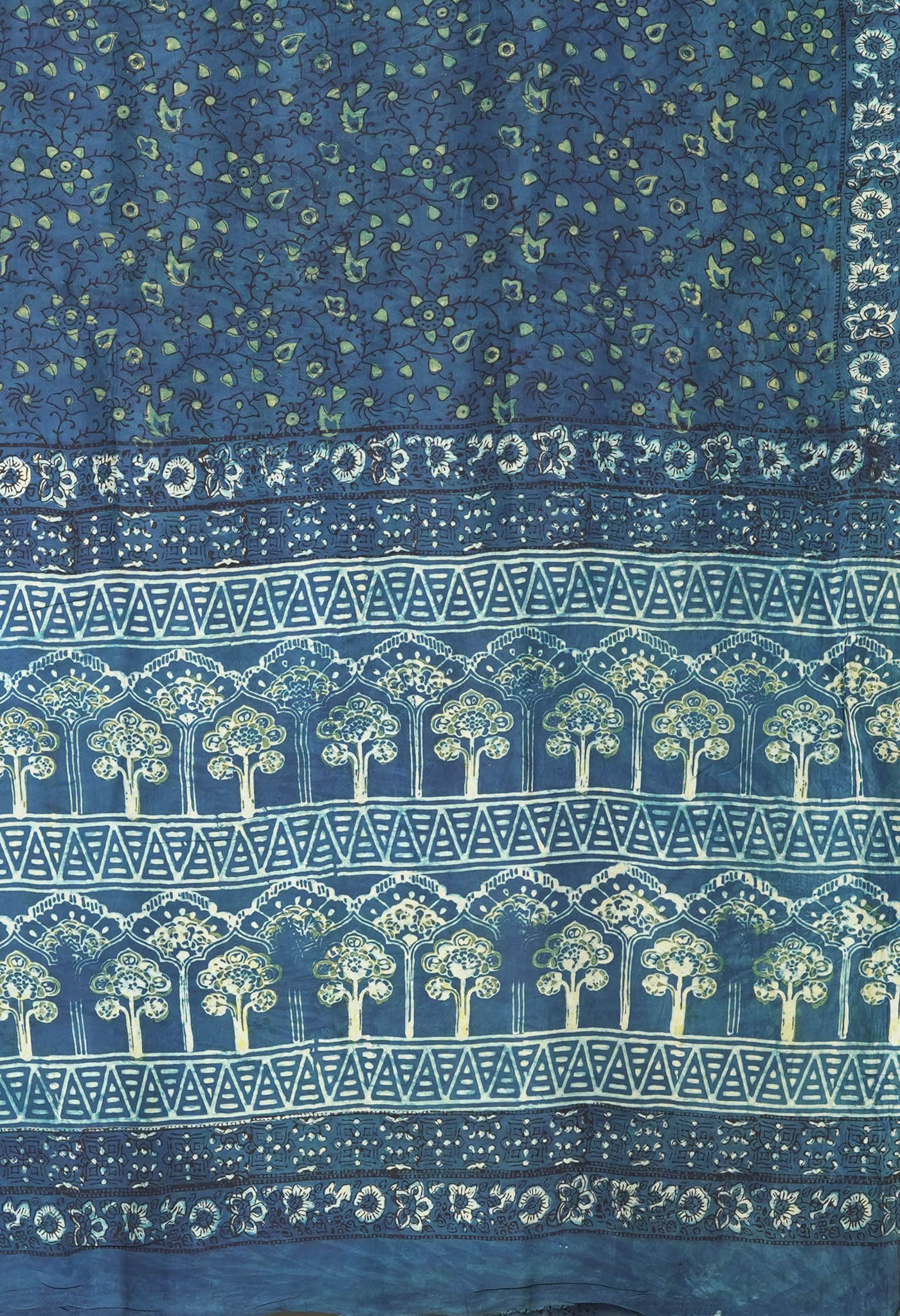 Blue Pure Ajrakh Printed Soft Silk Saree-UNM81862