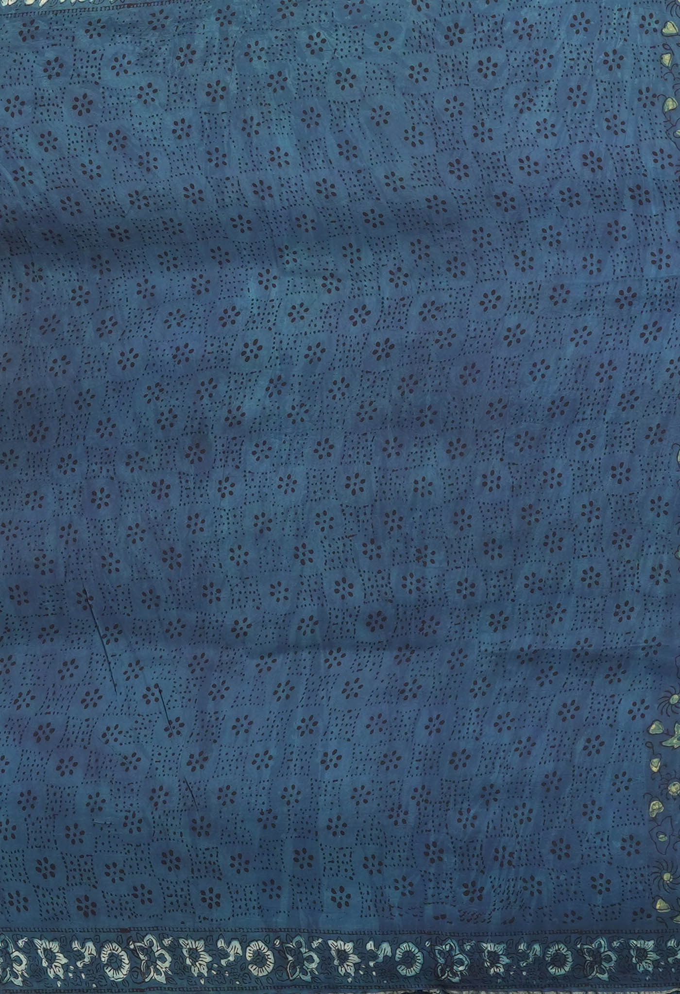 Blue Pure Ajrakh Printed Soft Silk Saree-UNM81862