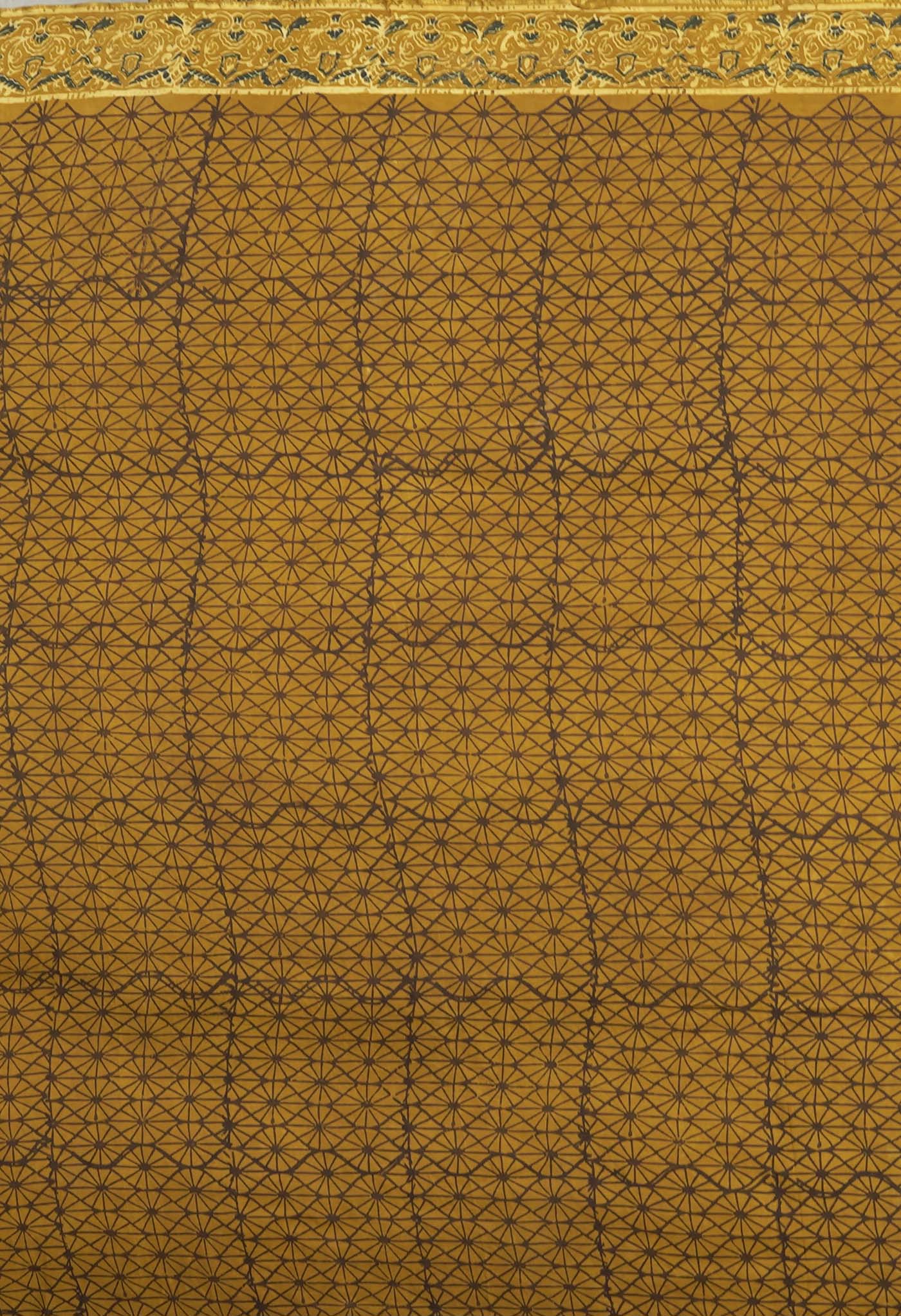 Yellow Pure Ajrakh Printed Uppada Sico Saree-UNM82067