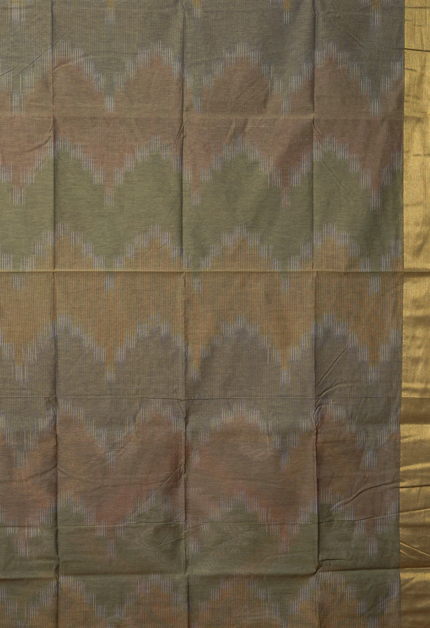 Green Pure Pochampally Cotton Silk Saree-UNM82119