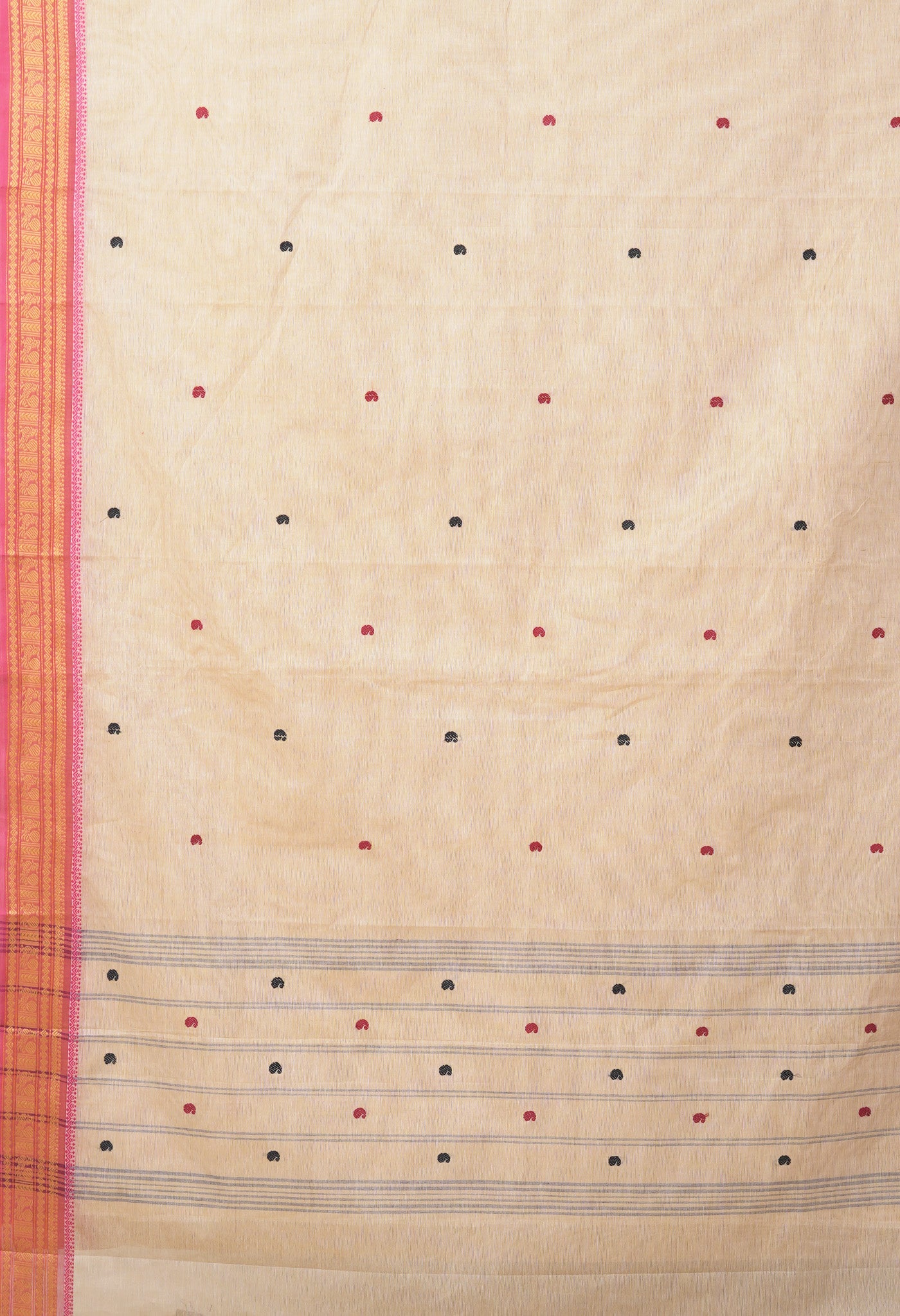Beige Pure Pavani Handcrafted Kanchi Cotton Saree-UNM82229